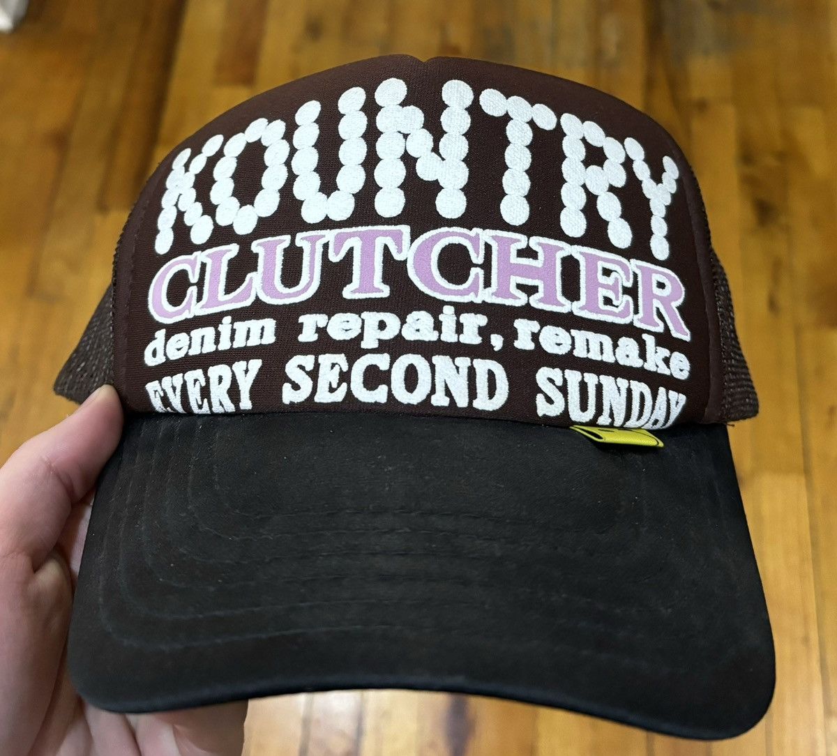 image of Kapital x Kapital Kountry Clutcher Trucker Hat in Black, Men's
