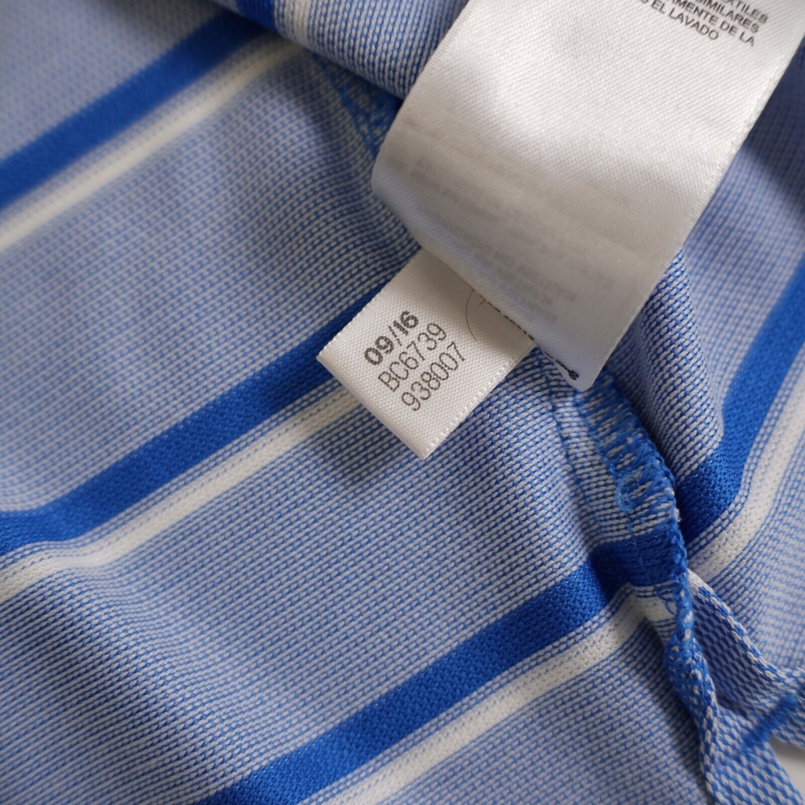 Adidas Adidas Blue Striped XL Collared Short Sleeve Polo Shirt Poly Size US XL / EU 56 / 4 - 11 Thumbnail
