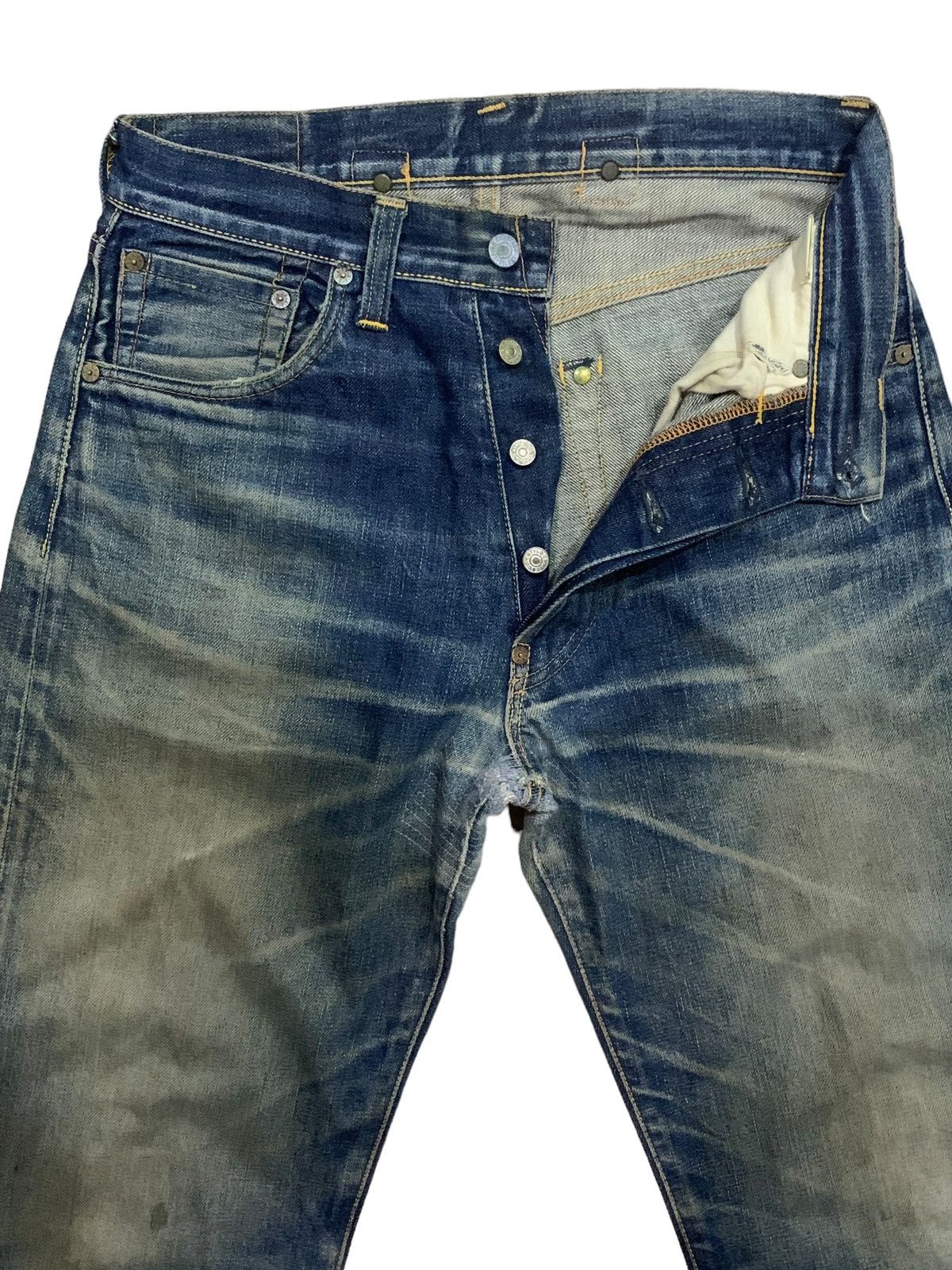 DENIM TEARS × Evisu × Who Decides War Vintage Evis ButtonFly Buckle Waist Jeans Size US 30 / EU 46 - 3 Thumbnail