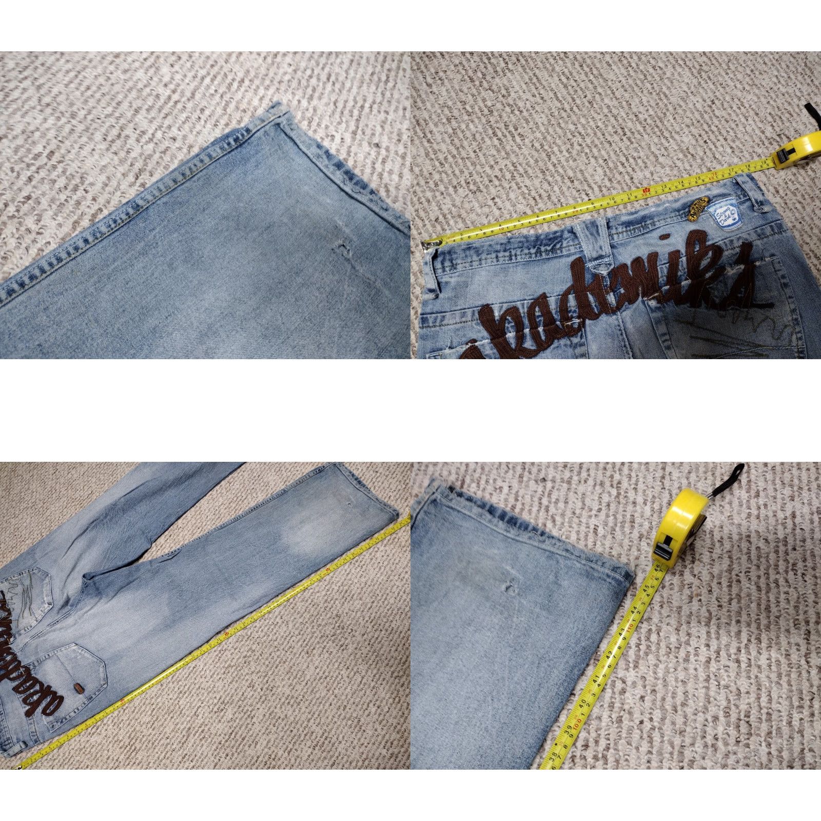 Akademiks VINTAGE Akademiks Mens Jeans Distressed Embroidered Baggy Hip Hop 36 Blue Denim Cotton Relaxed Regular Buttons Zips Distressed See Photos Mens Size US 36 / EU 52 - 8 Thumbnail