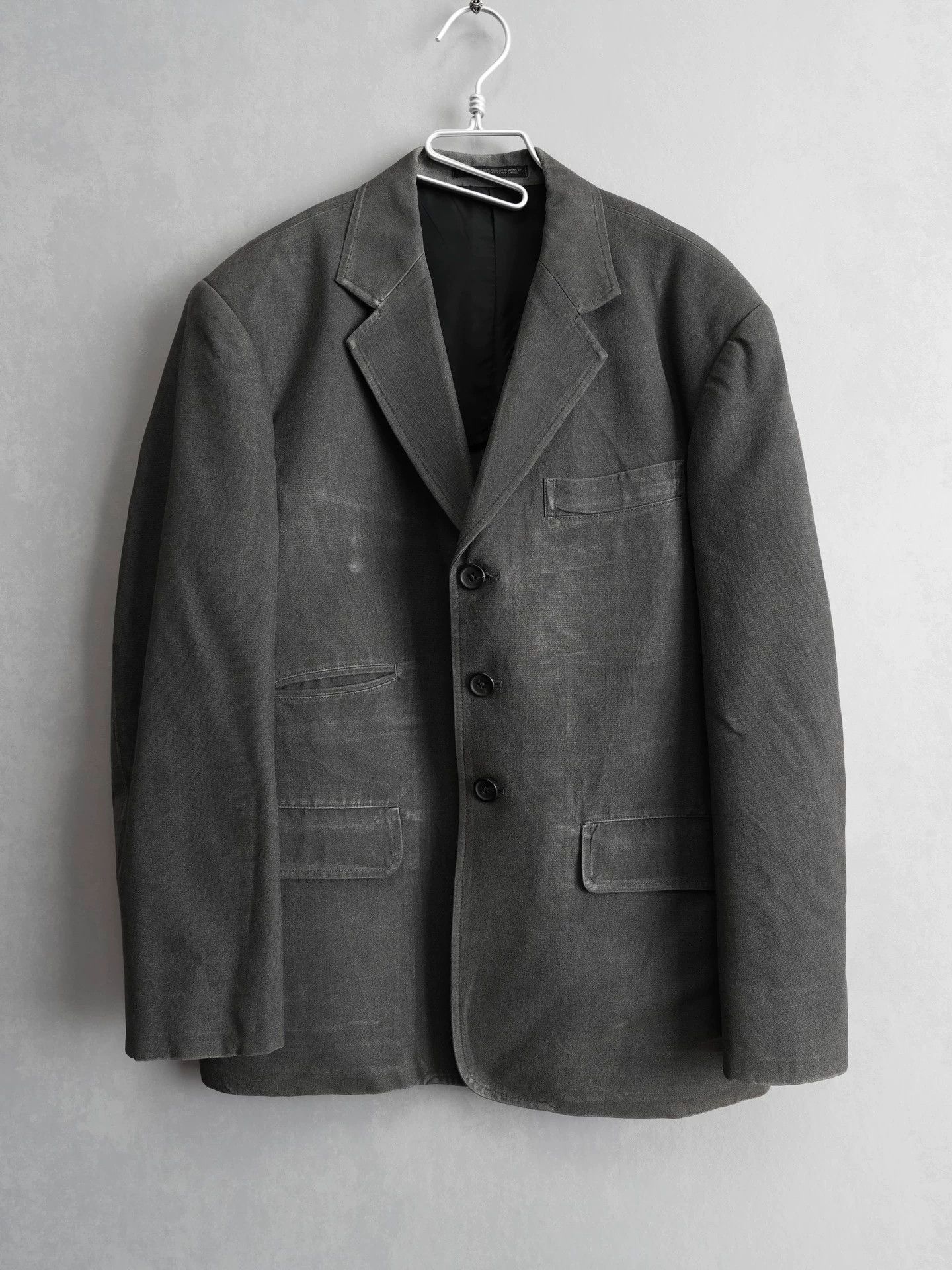 Yohji Yamamoto Yohji Yamamoto 91SS Cement Gray Silk Jacket Size US M / EU 48-50 / 2 - 1 Thumbnail