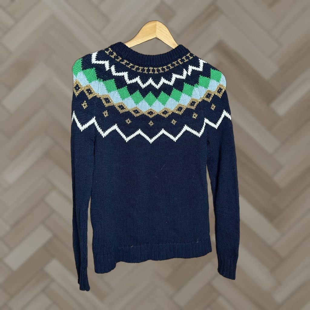 J.Crew J.CREW Womens Blue Knitted Christmas Pullover Sweater XS Size Pullover Knit Christmas Womens XS Blue Knitted Pullover Sweater Size XS / US 0-2 / IT 36-38 - 1 Thumbnail