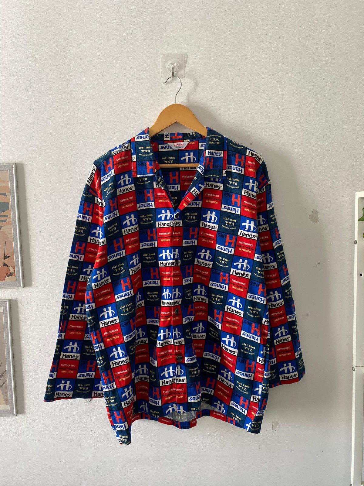Hanes 90’s Hanes Fullprint Button Shirt Size US L / EU 52-54 / 3 - 1 Thumbnail