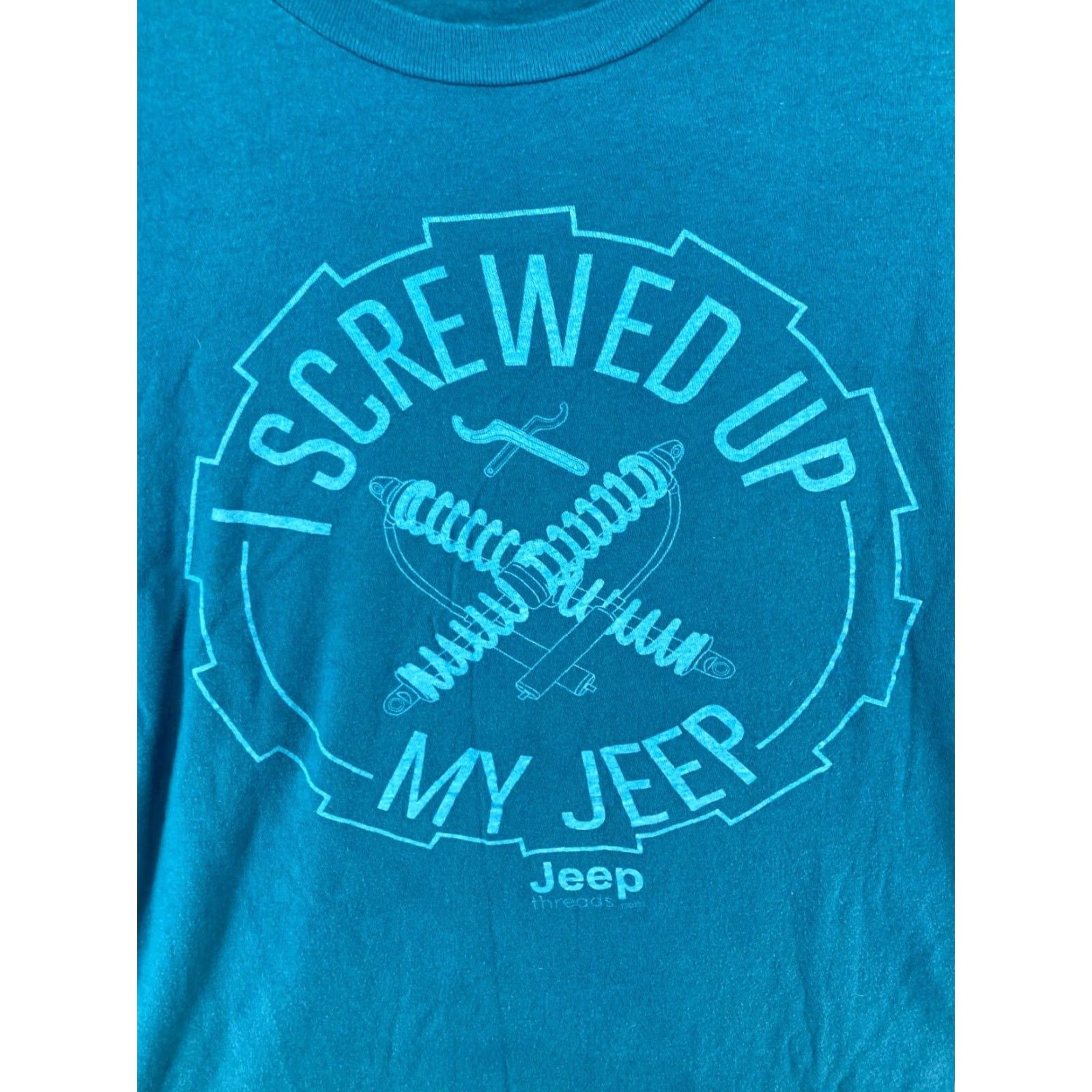Tultex Tulte Shirt Mens XL Blue I Screwed Up My Jeep Cars Funny All Seasons Mens Size US XL / EU 56 / 4 - 4 Thumbnail