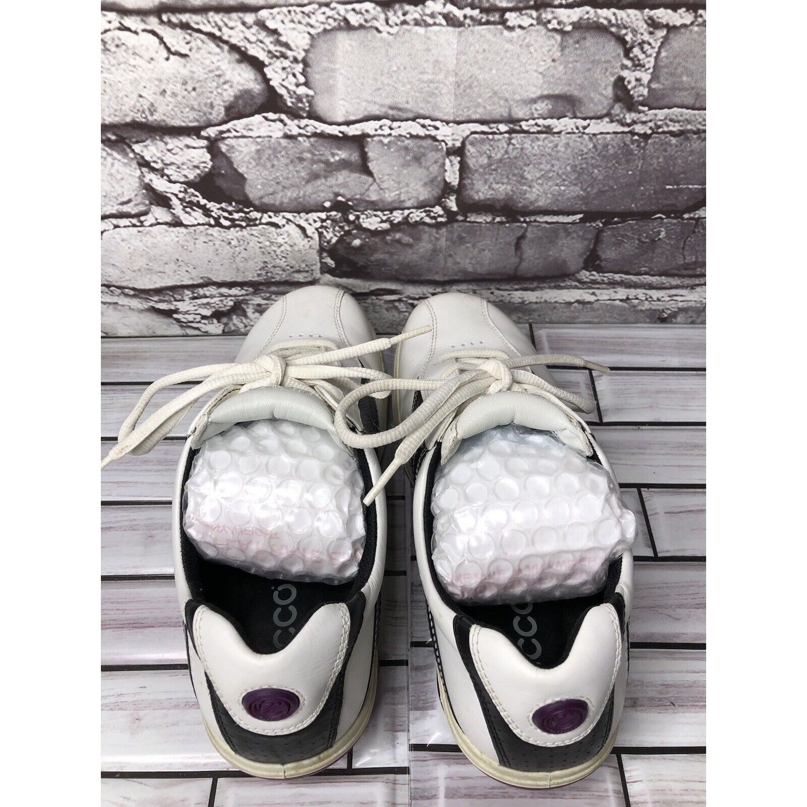 Ecco Ecco Gore Tex White Leather Black Purple Cleats Golf Shoes W Size US 6.5 / IT 36.5 - 4 Thumbnail