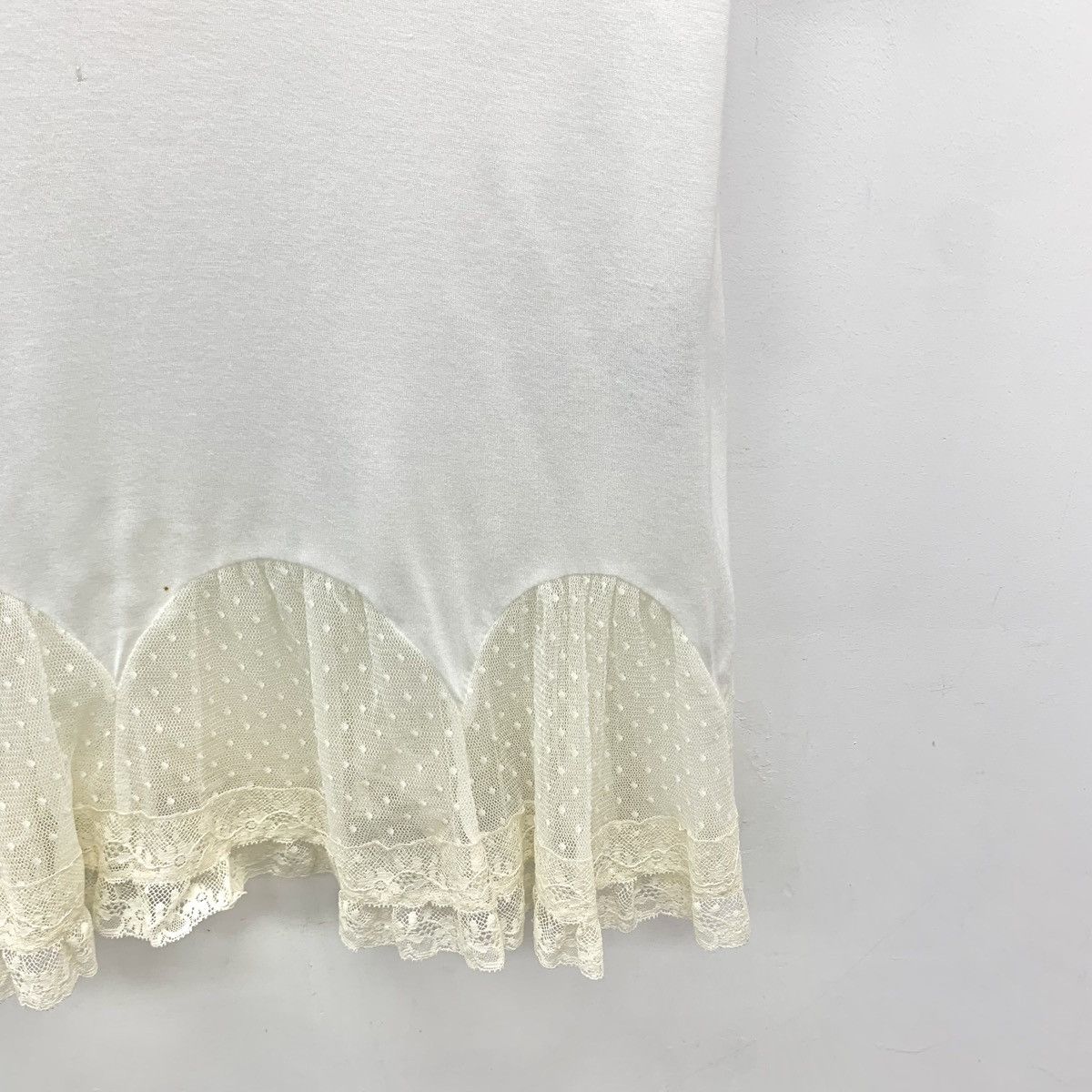 Valentino Valentino White Lace Trim Cotton Short Sleeve T-Shirt K26WX Size S / US 4 / IT 40 - 4 Thumbnail