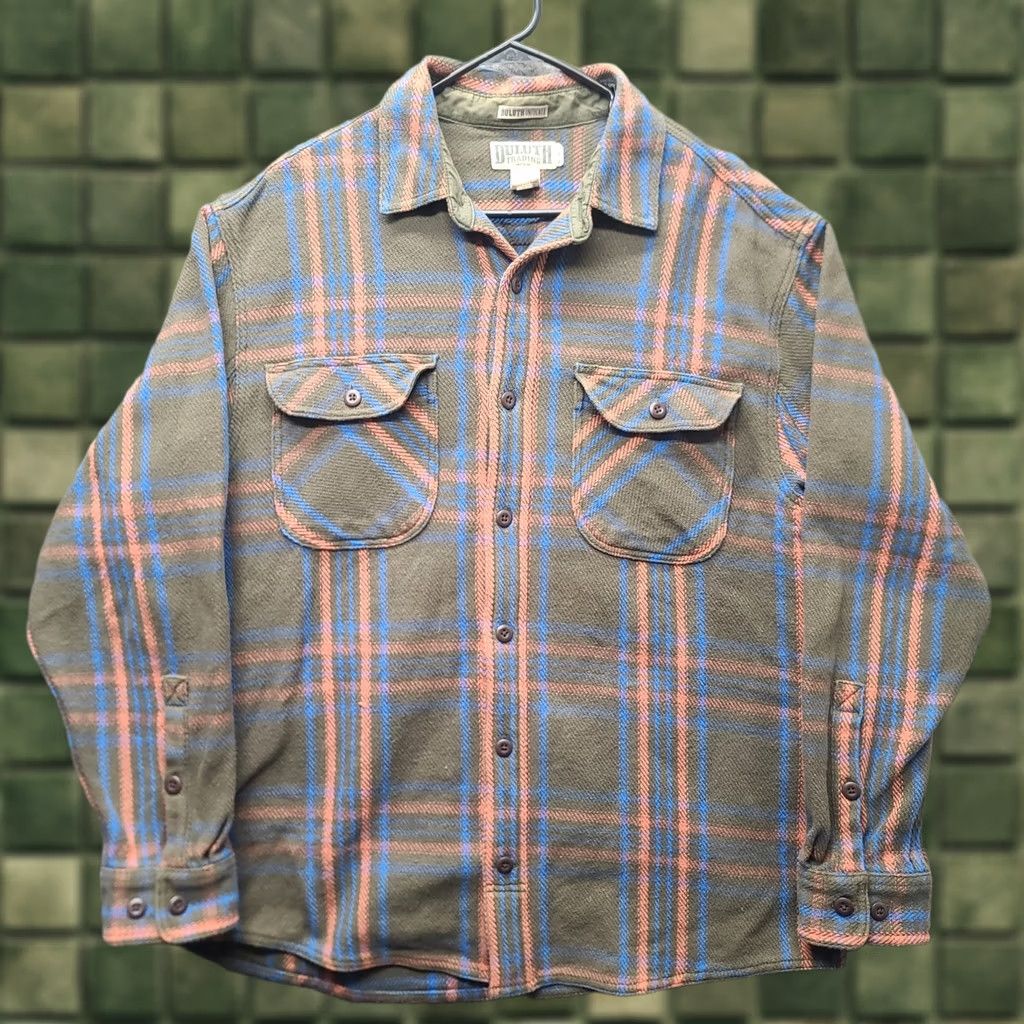 Vintage Duluth Mens L Woodsy Untucked Shirt Plaid Heavyweight Twill Button-Up Casual Workwear Relaxed Size US L / EU 52-54 / 3 - 1 Thumbnail