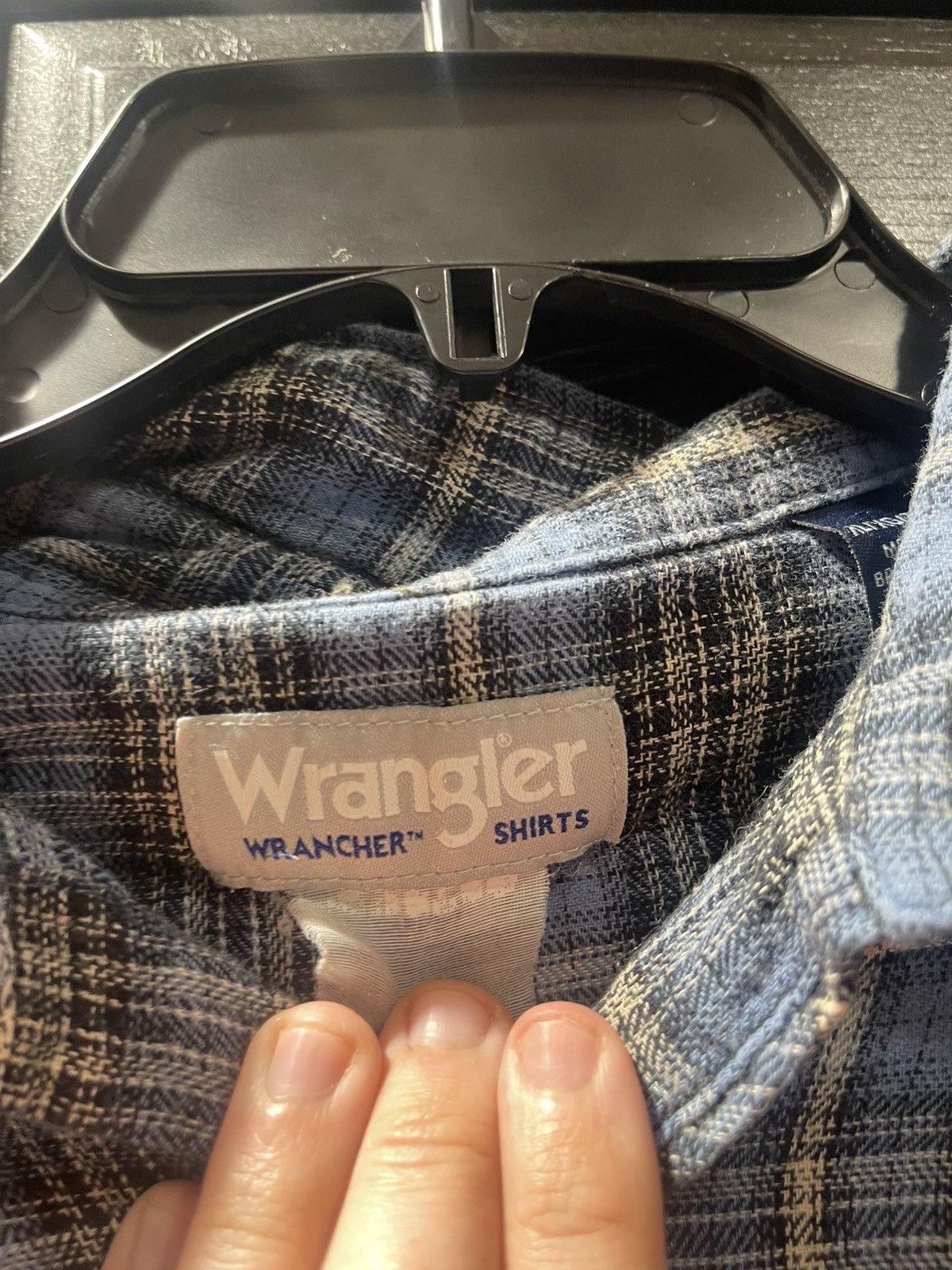 Wrangler Wrangler Wrancher Western Shirt Mens Blue Plaid Flannel Size US XL / EU 56 / 4 - 2 Thumbnail