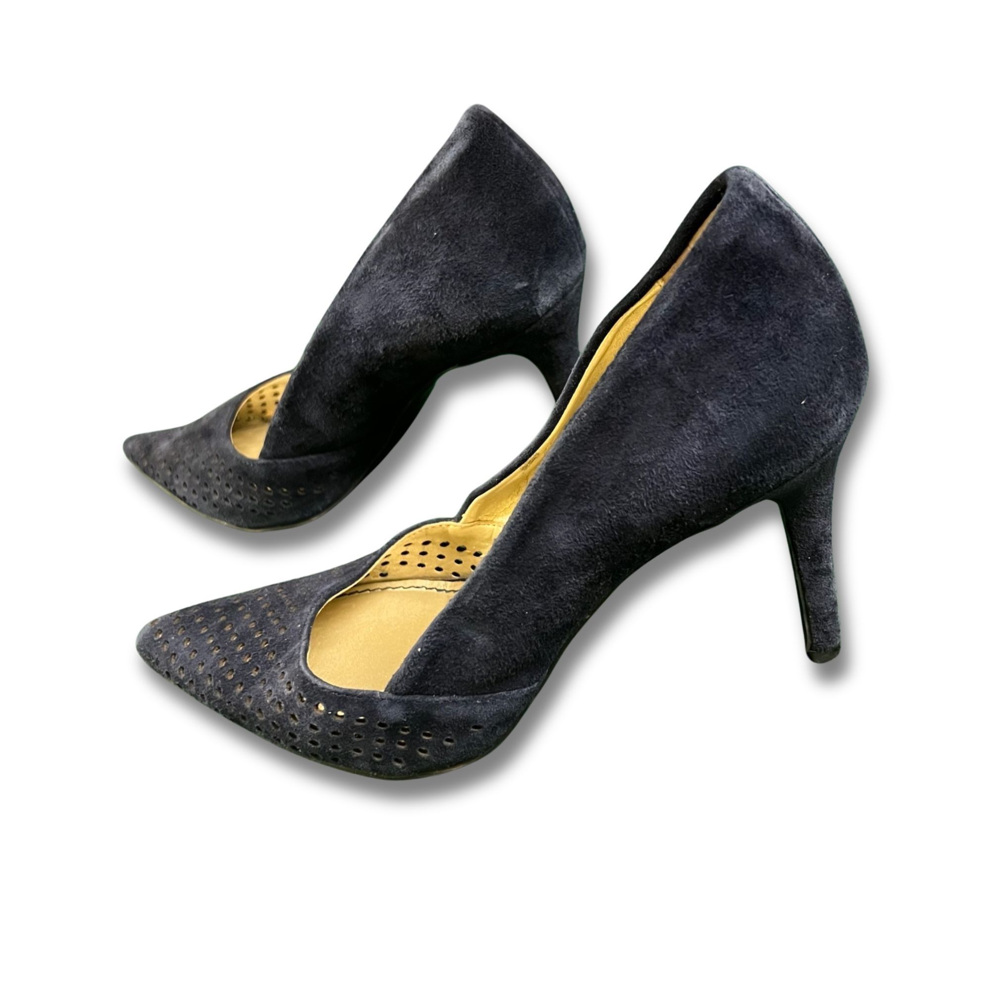 Other AUDREY BROOKE Blue Slip-On Stiletto Heel Pumps With Perforat Size US 7 / IT 37 - 4 Thumbnail