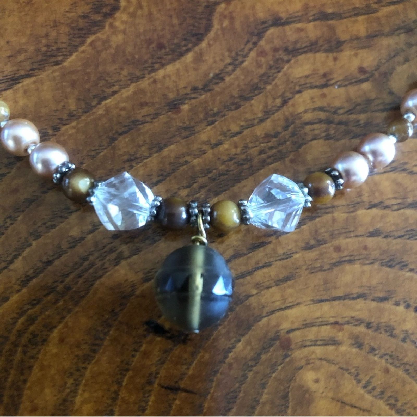 Handmade Handcrafted repurpose unique facet mookaite Pearl necklace Size ONE SIZE - 6 Thumbnail