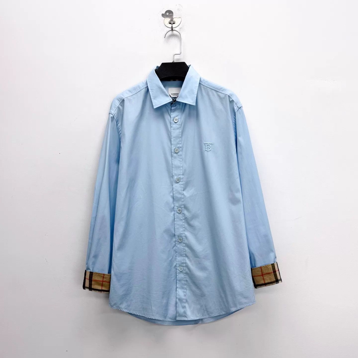 Burberry Burberry Light Blue TB Cuff Check Shirt M Unisex Size US M / EU 48-50 / 2 - 1 Thumbnail
