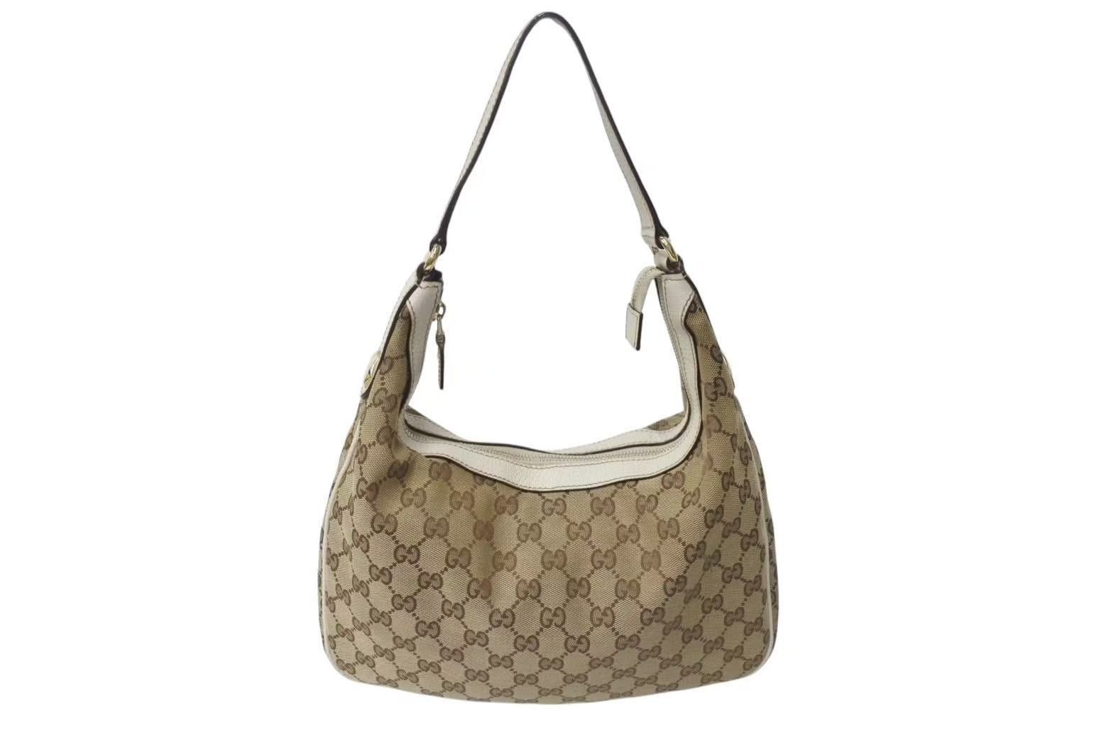 Gucci One Shoulder Bag GG Canvas Leather 