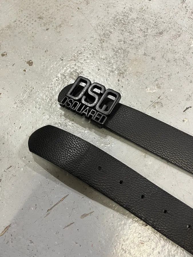 Designer × Dsquared2 × Vintage DSquared2 Black Leather Belt Size ONE SIZE - 4 Thumbnail