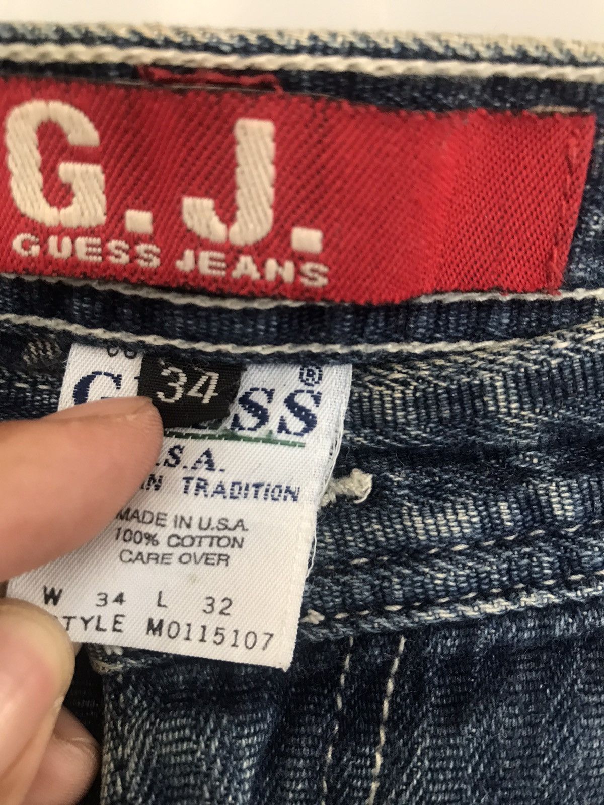 Guess × Vintage Vintage Guess Jeans Carpenter Wabash Made in USA Size US 35 - 12 Thumbnail