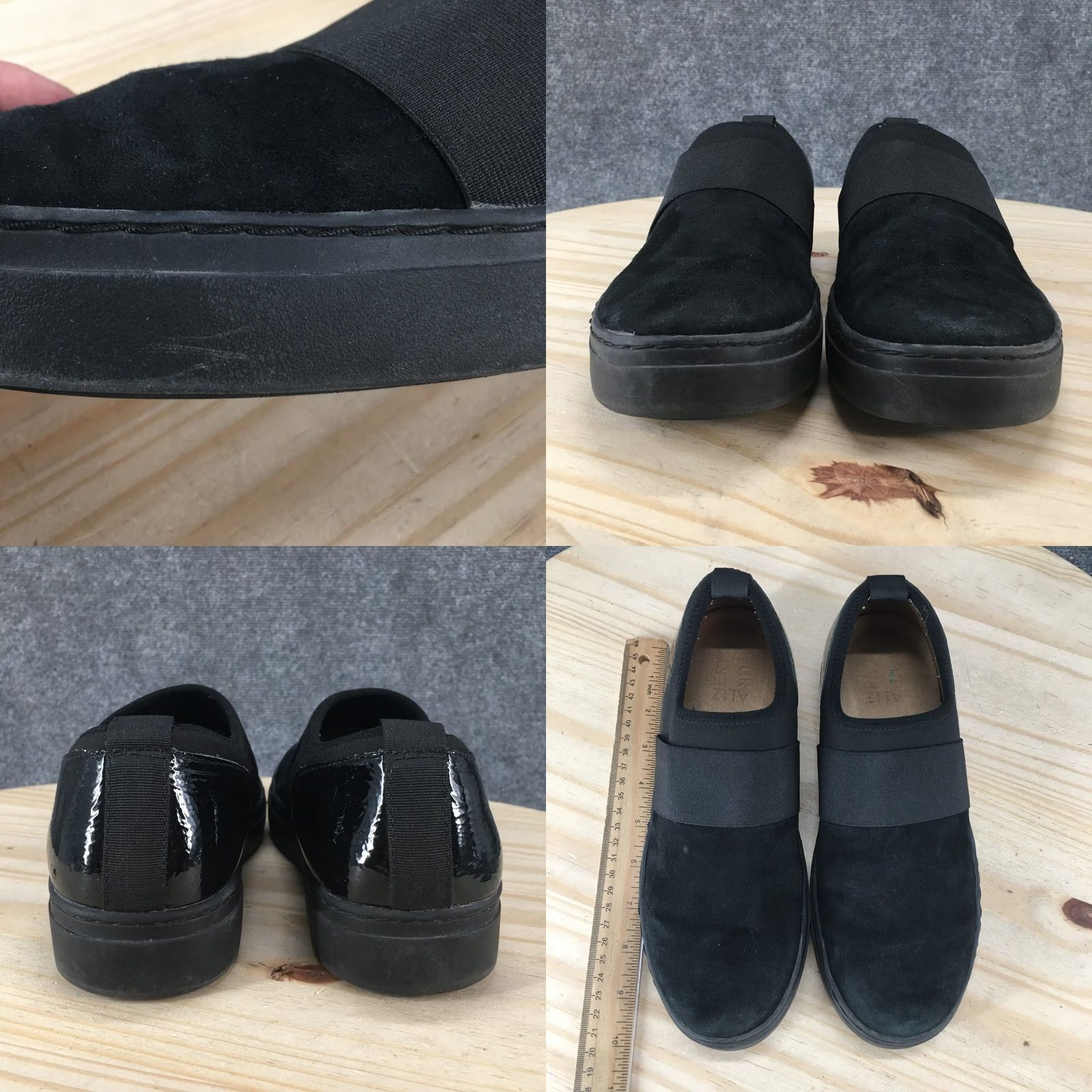 Naturalizer Naturalizer Cassey Shoes Womens 8 Wide Slip On Flats Black Leather Casual Suede Low Top Flat Heel Walking Size M / US 6-8 / IT 42-44 - 8 Thumbnail