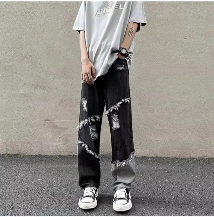 Japanese Brand Retro washed patchwork distressed jeans Size US 32 / EU 48 - 2 Thumbnail