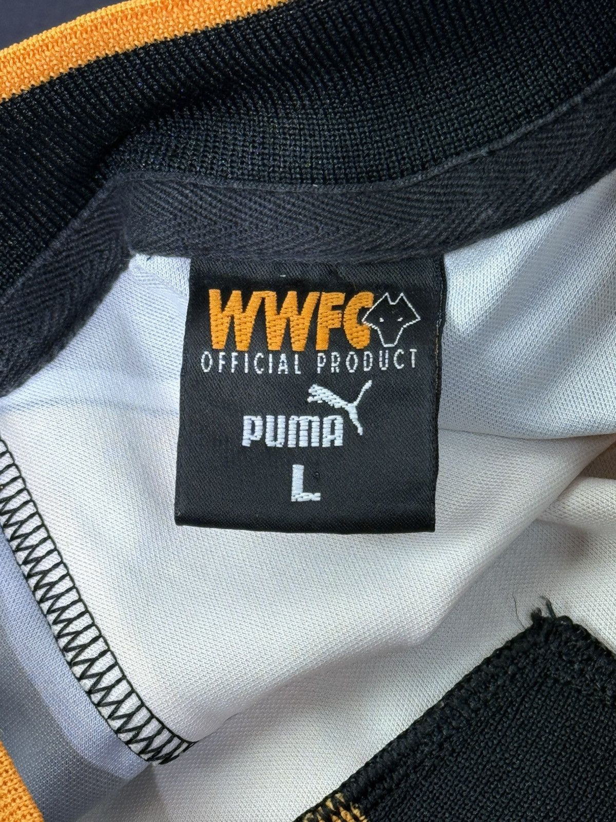 Puma 90s Wolverhampton Wanderers 1996/98 Home Kit Soccer Jersey Size US L / EU 52-54 / 3 - 14 Thumbnail