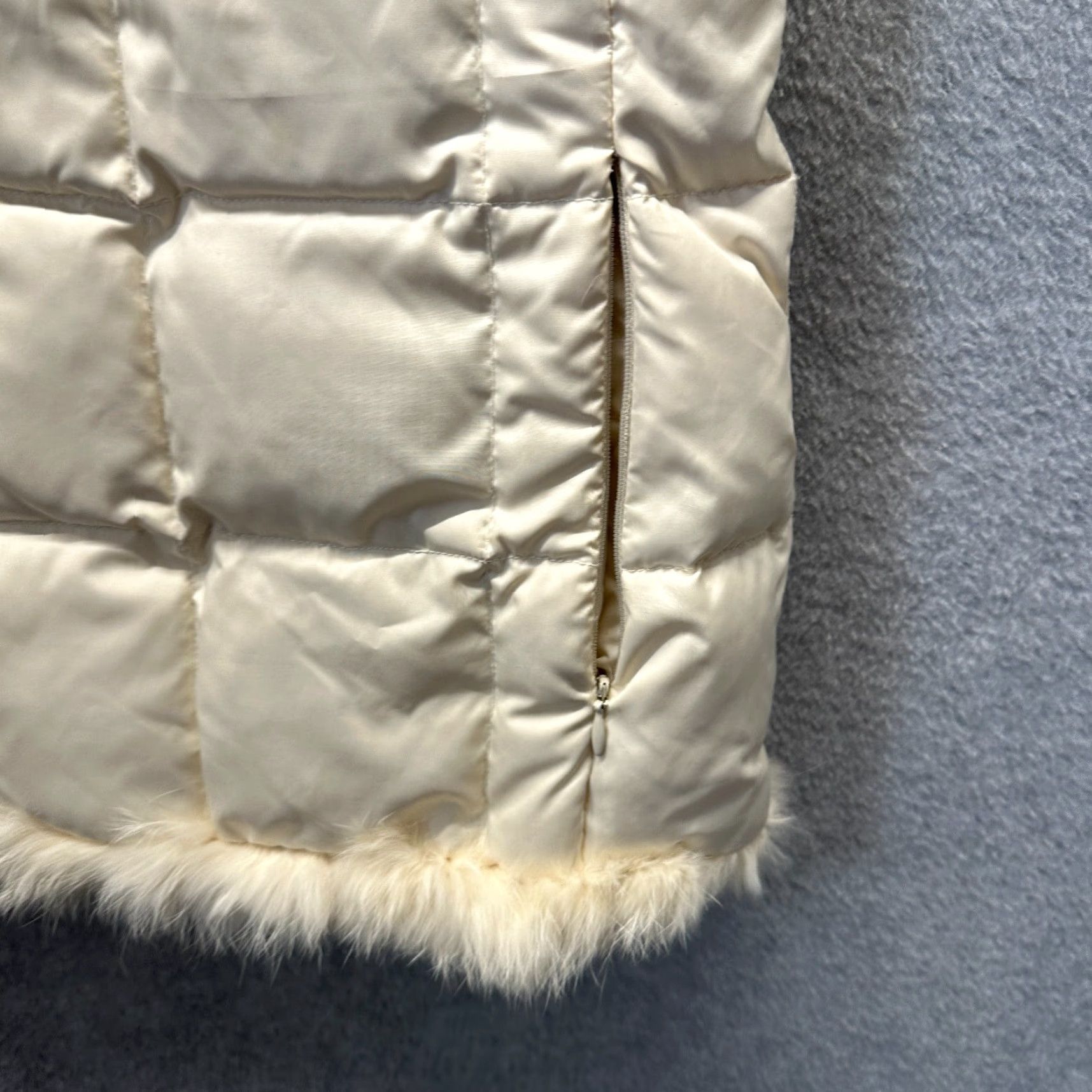 Vintage Montanaco Vest Womens XL Ivory Down Puffer Zip Sleeveless 80s 90s Fur Quilted Size XL / US 12-14 / IT 48-50 - 4 Thumbnail