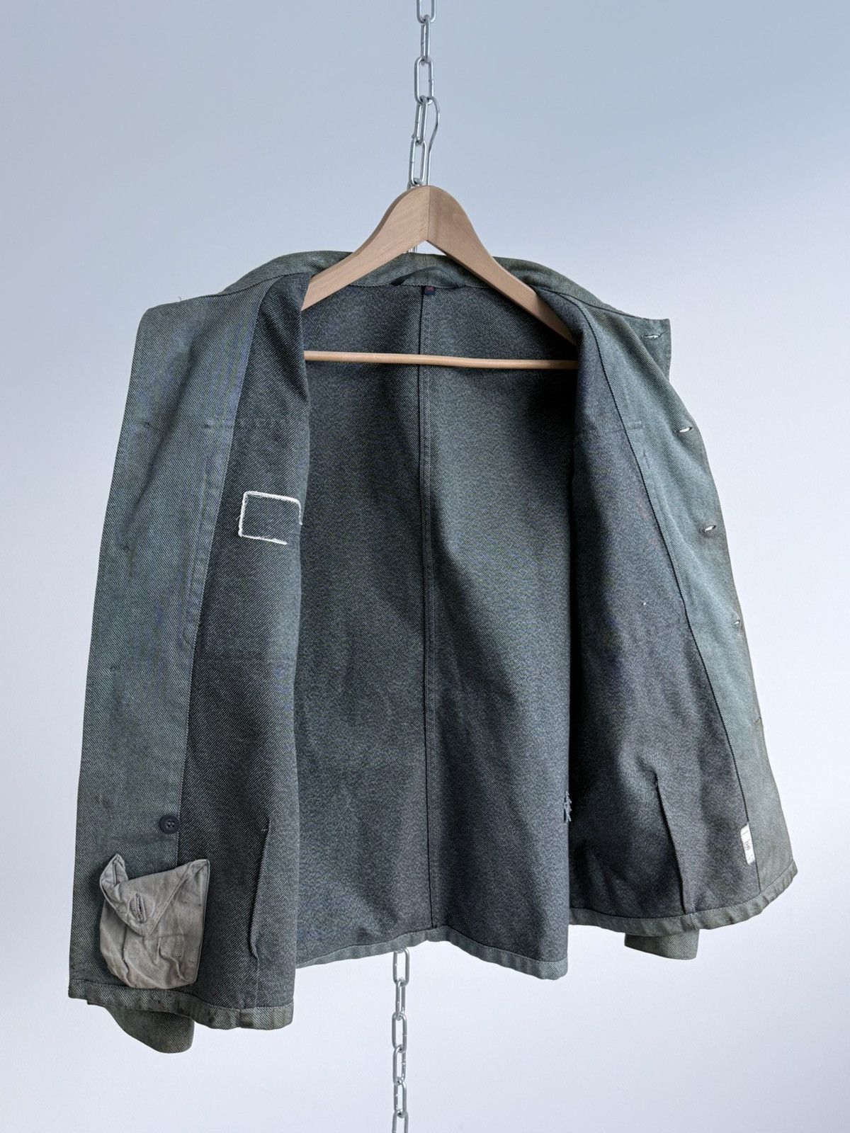 Le Laboureur Vintage 80s Swiss Thrashed Military Work Jacket Size US XL / EU 56 / 4 - 11 Thumbnail