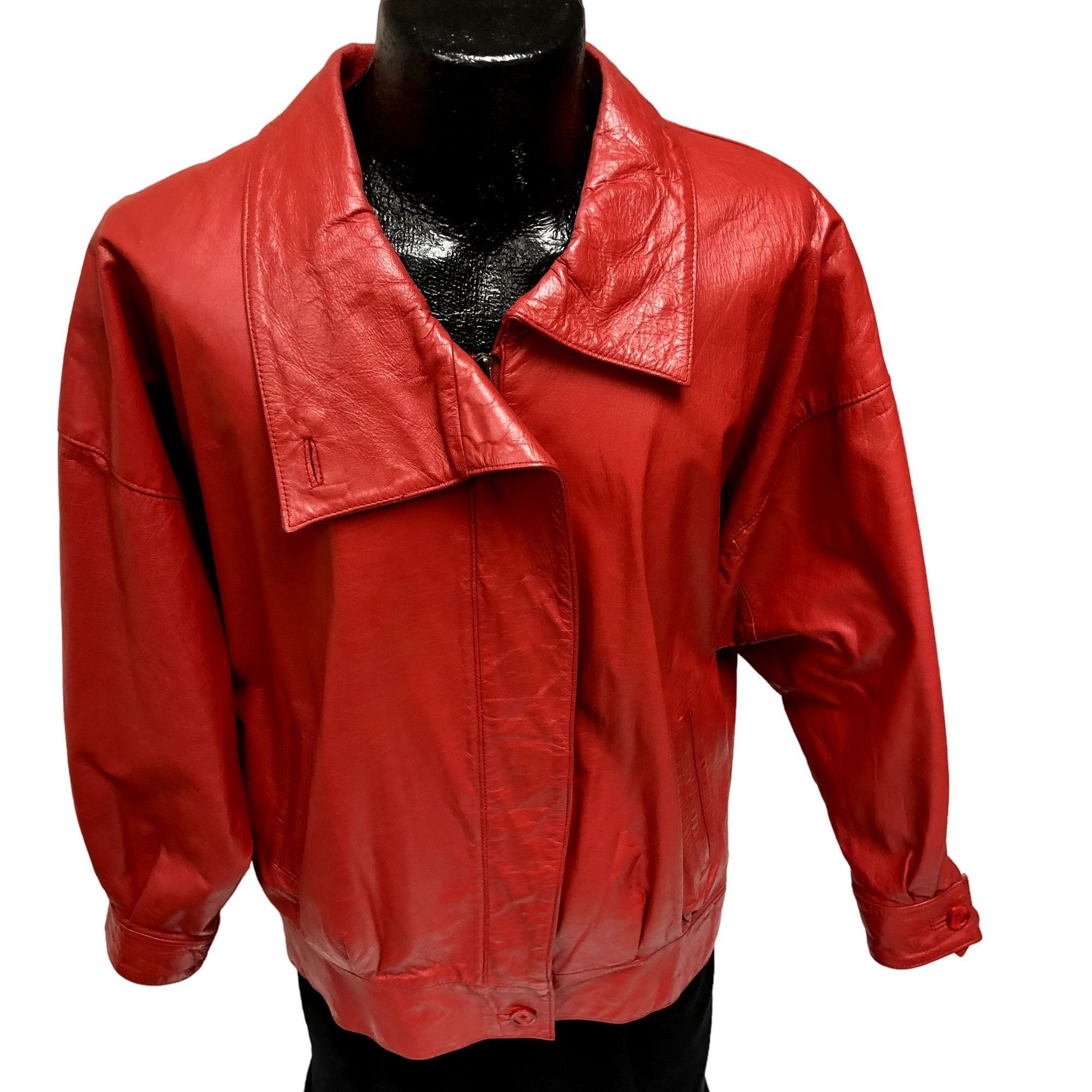 unkwn-80-s-women-s-retro-chic-bomber-red-leather-oversized-jacket-grailed