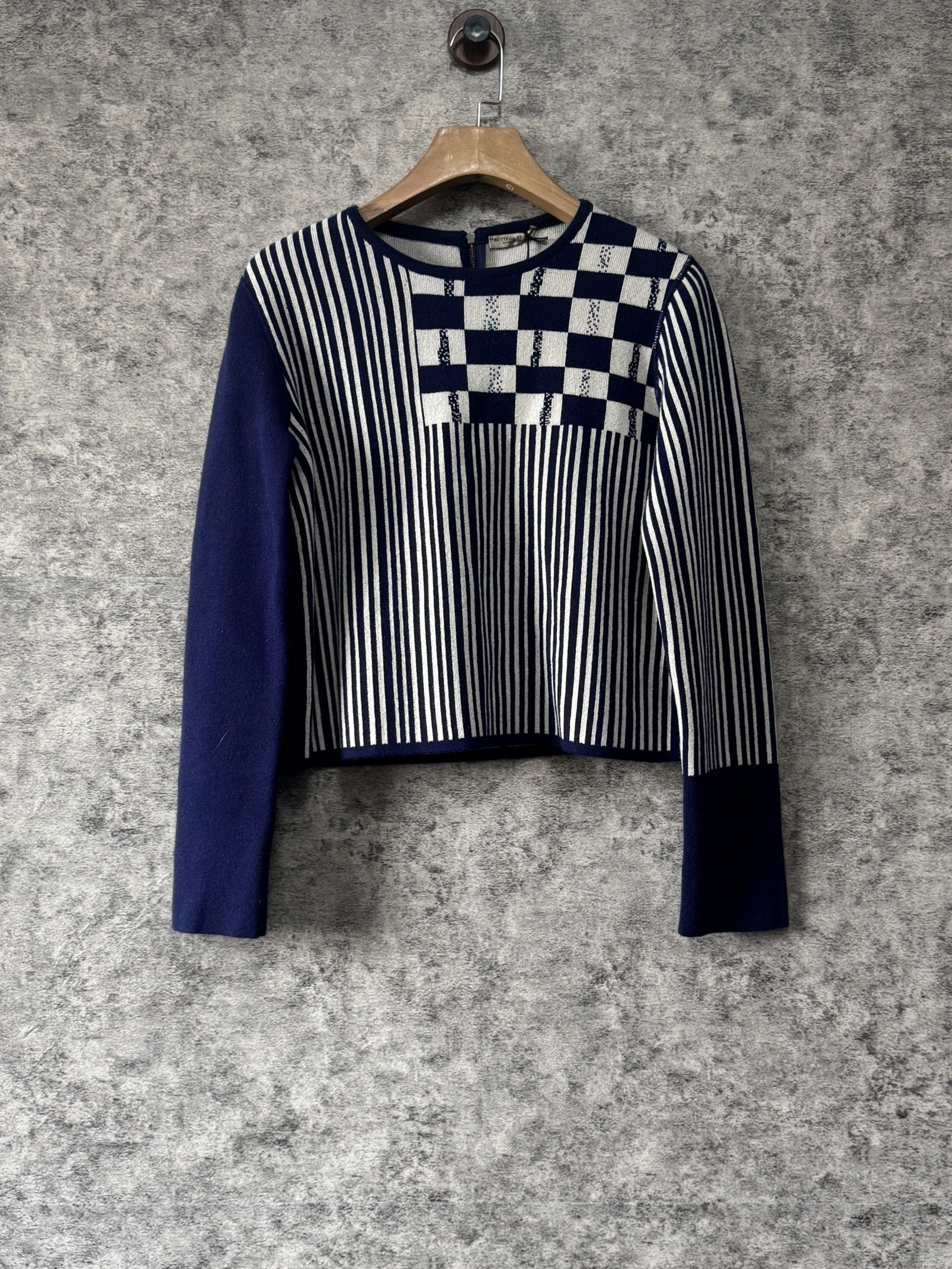 Bottega Veneta Bottega Veneta Check Striped Sweater Size 40 Size S / US 4 / IT 40 - 1 Thumbnail