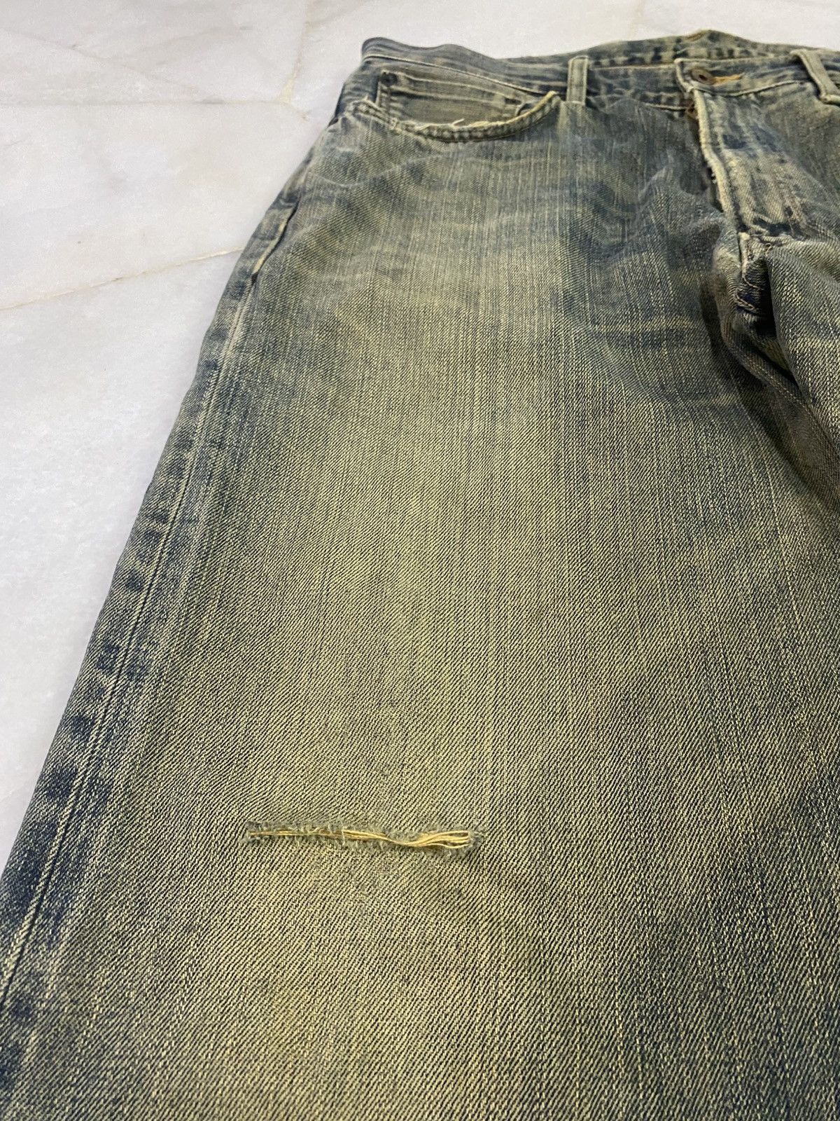 Edwin Size 35x32 Vintage Edwin Selvedge Distressed Denim Jeans Size US 35 - 5 Thumbnail
