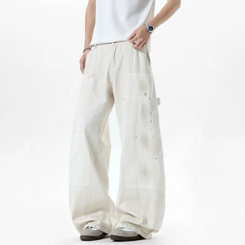 Jean Splash-Ink Patchwork Wide Leg Street Jeans Size US 32 / EU 48 - 5 Thumbnail