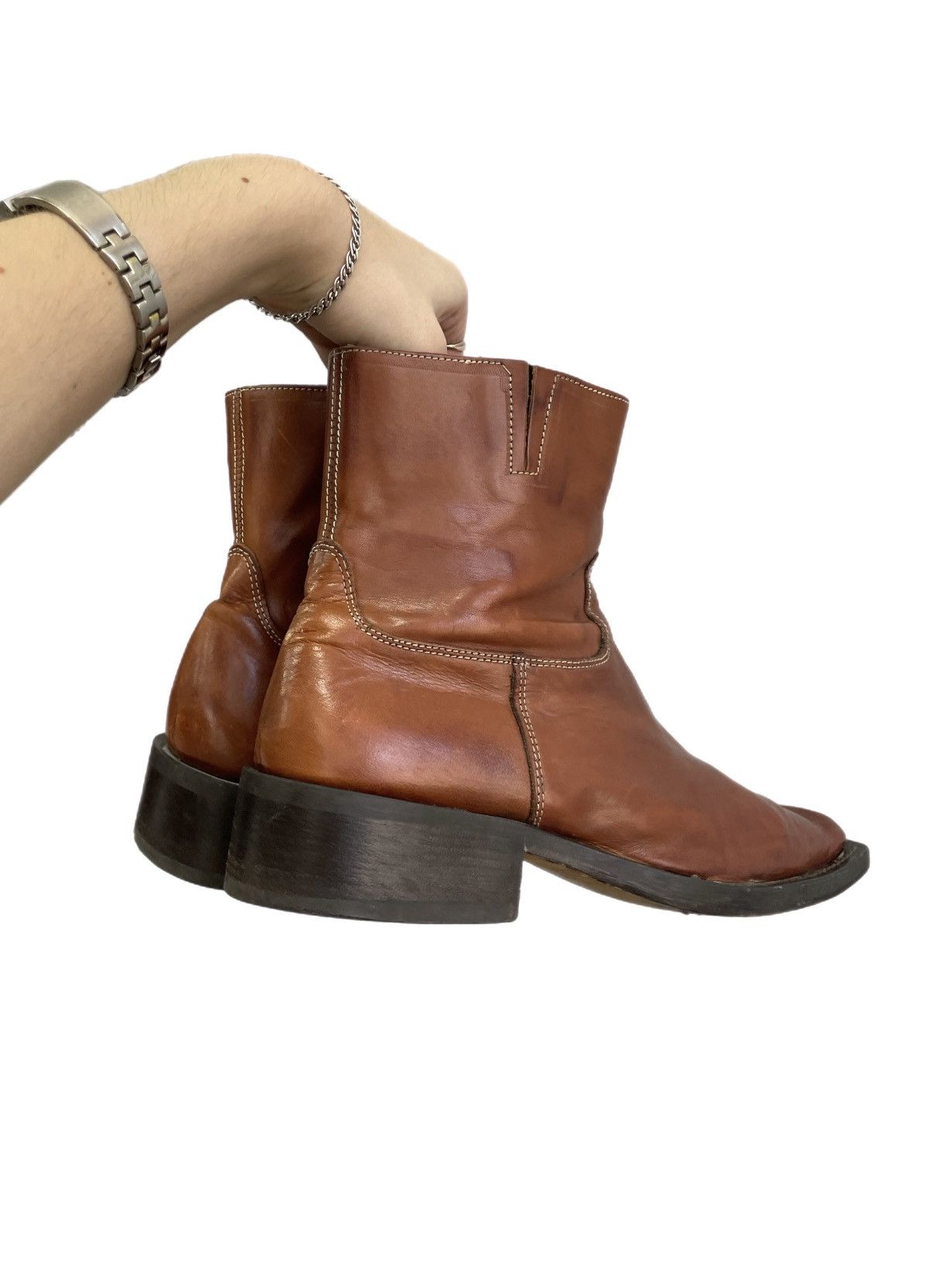 Other Western brown leather japanese opium boots avant garde y2k Size US 10 / EU 43 - 4 Thumbnail