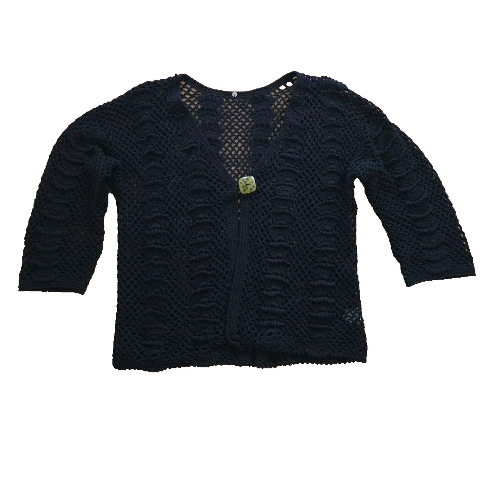 & Other Stories HAIKU Crochet Open Front Cardigan 3/4 Sleeve 100% M A001648 Size M / US 6-8 / IT 42-44 - 1 Thumbnail