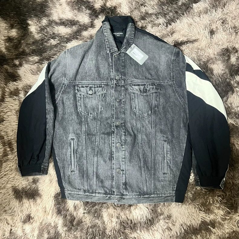 Balenciaga Balenciaga Denim Patchwork Jacket with B Logo Size US M / EU 48-50 / 2 - 1 Thumbnail
