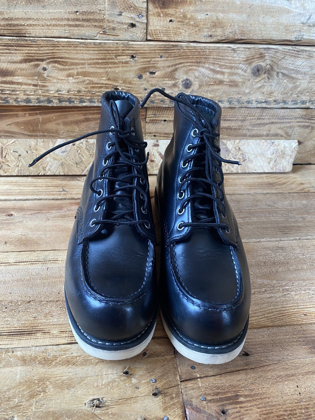 Red Wing Redwing Heritage moc-toe black leather boots sz 7.5E,40 Size US 7.5 / EU 40-41 - 3 Thumbnail