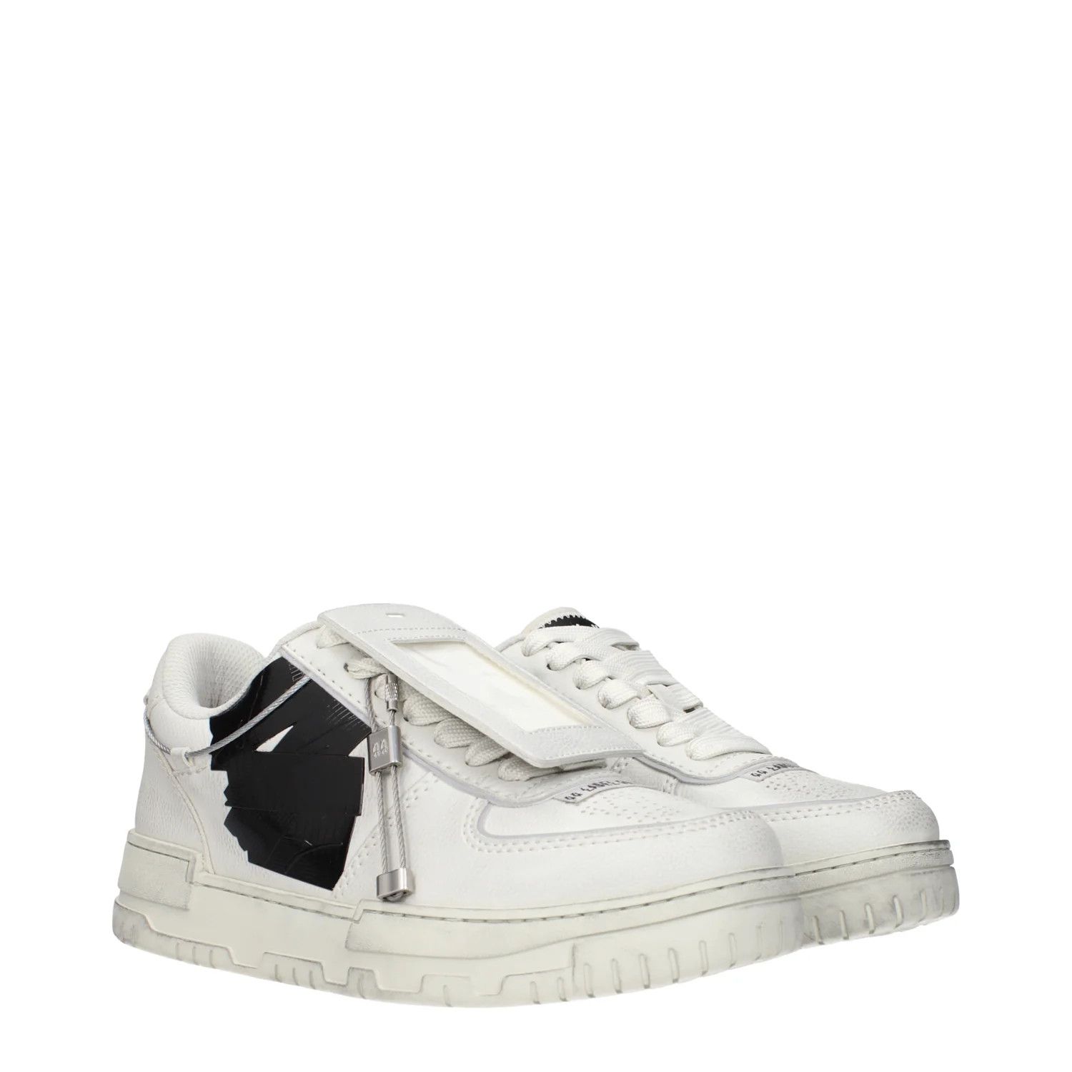 44 LABEL GROUP ob1o1e1025 Low-Top Sneakers in Off White/Black Size US 7 / EU 40 - 5 Thumbnail