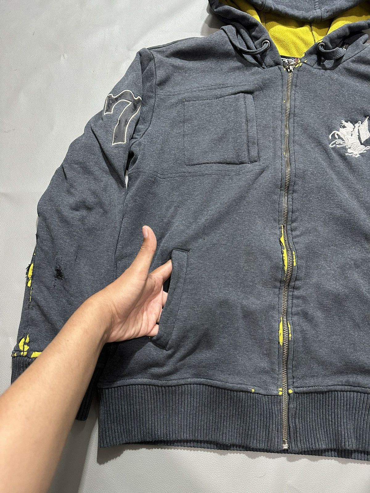Beauty Beast DISTRESSED ZIP HOODIE NUMBER 7 BALENCIAGA RAF SIMONS STYLE Size US M / EU 48-50 / 2 - 3 Thumbnail