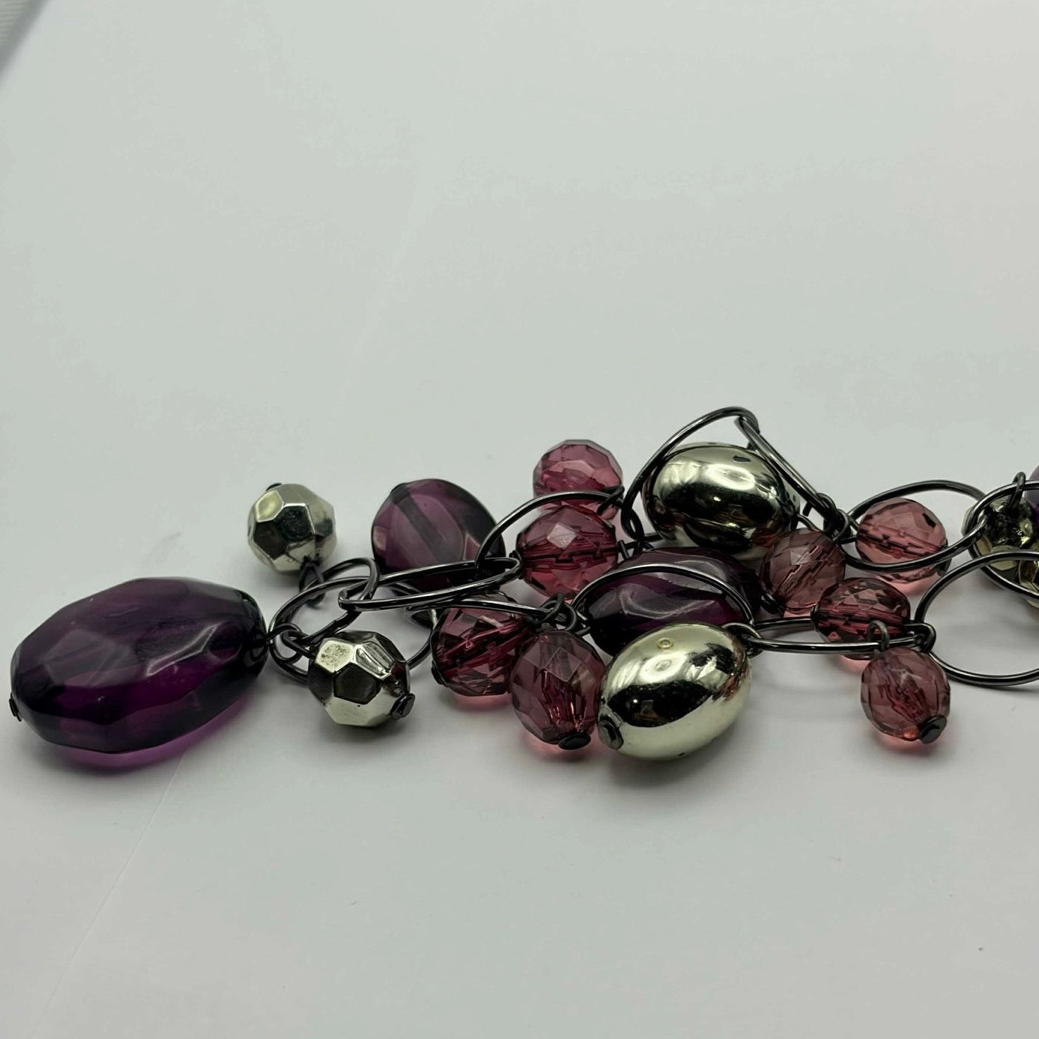 Other Purple & Silver Crystal Necklace Size ONE SIZE - 4 Thumbnail