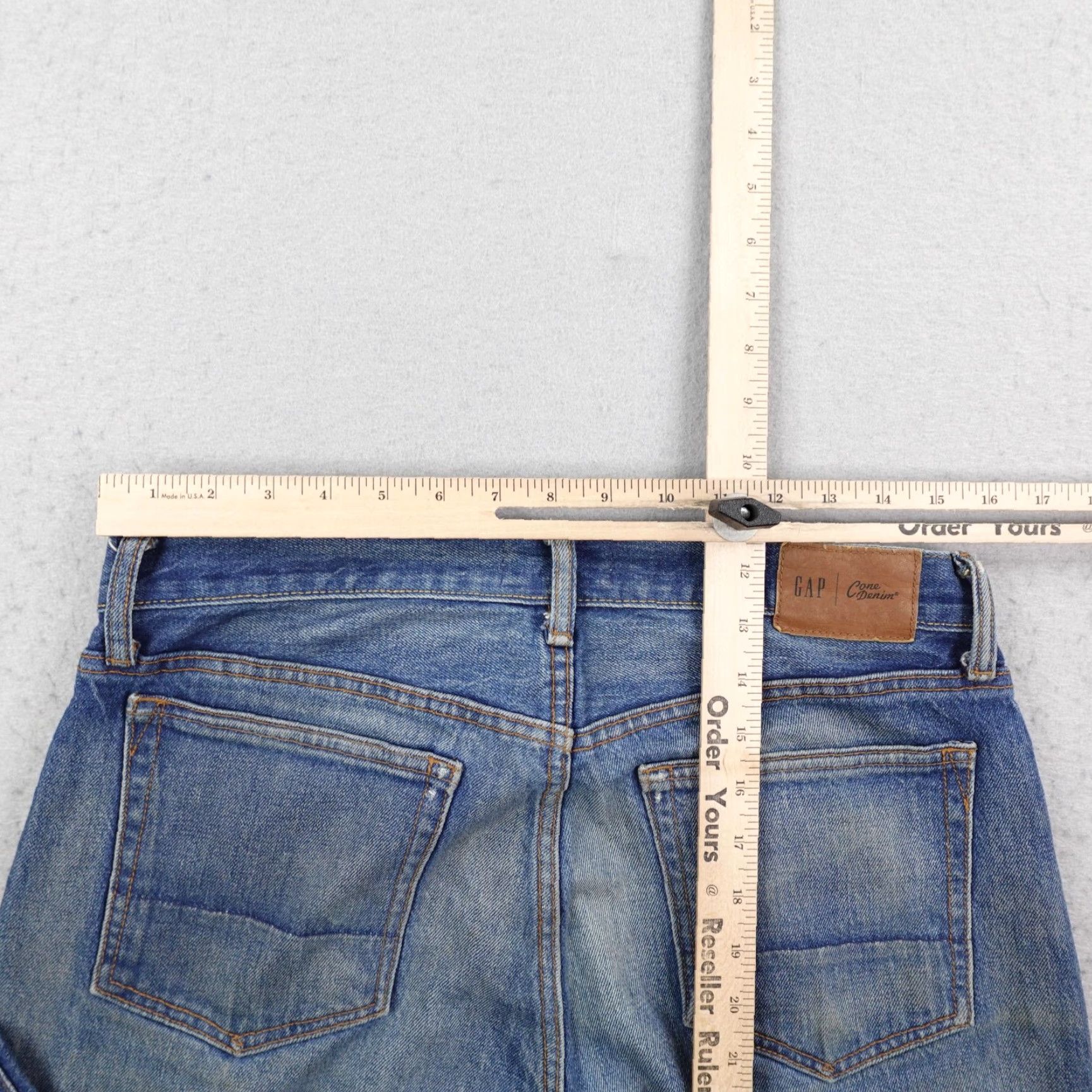 Gap GAP Jeans Mens Slim Fit Straight 30x32 Blue Cone Denim Faded Flex Size US 30 / EU 46 - 7 Thumbnail