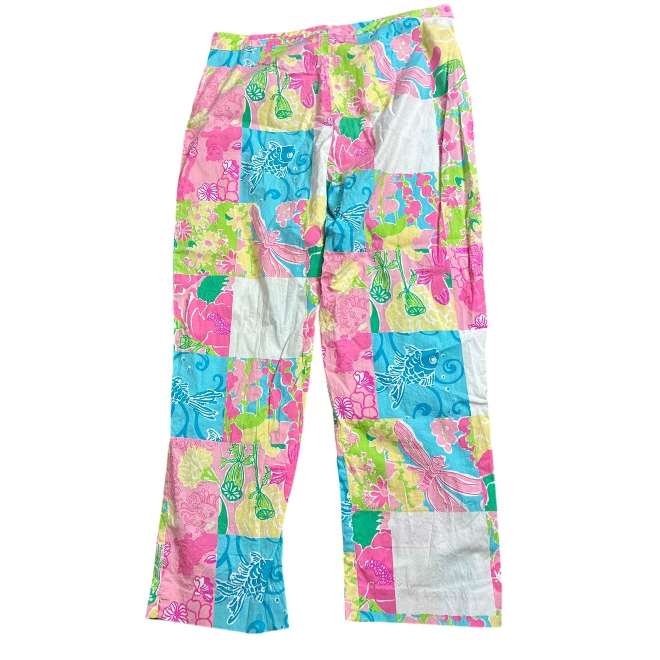 Lilly Pulitzer Lilly Pulitzer Patchwork Floral Stretch Crop Pants Size 6 Size 28" / US 6 / IT 42 - 1 Thumbnail