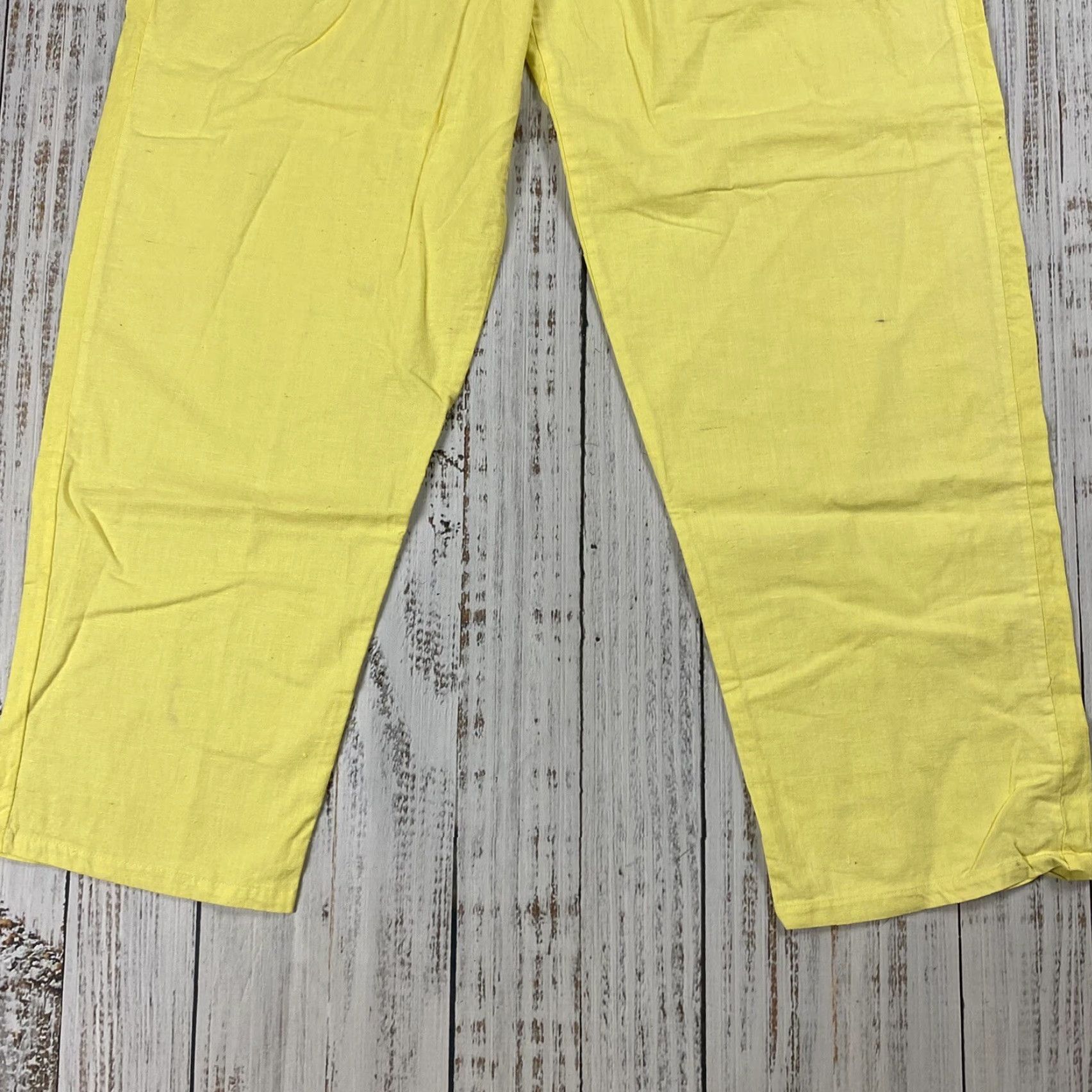 Vintage VINTAGE Francesca A Milano Lightweight Chino Pants Women L Banana Yellow Beach 80s Size 36" / US 14 / IT 50 - 3 Thumbnail