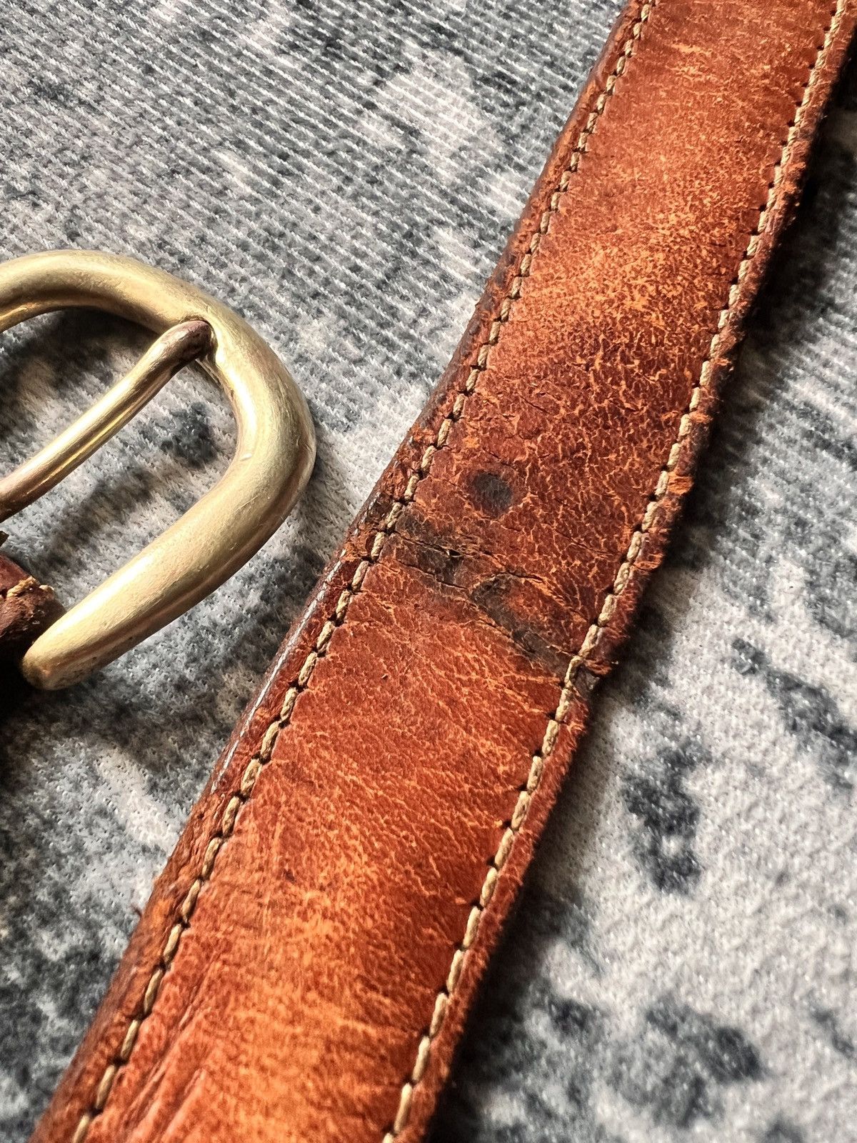 Needles Needles Narrow Leather Belt Size 28 - 6 Thumbnail