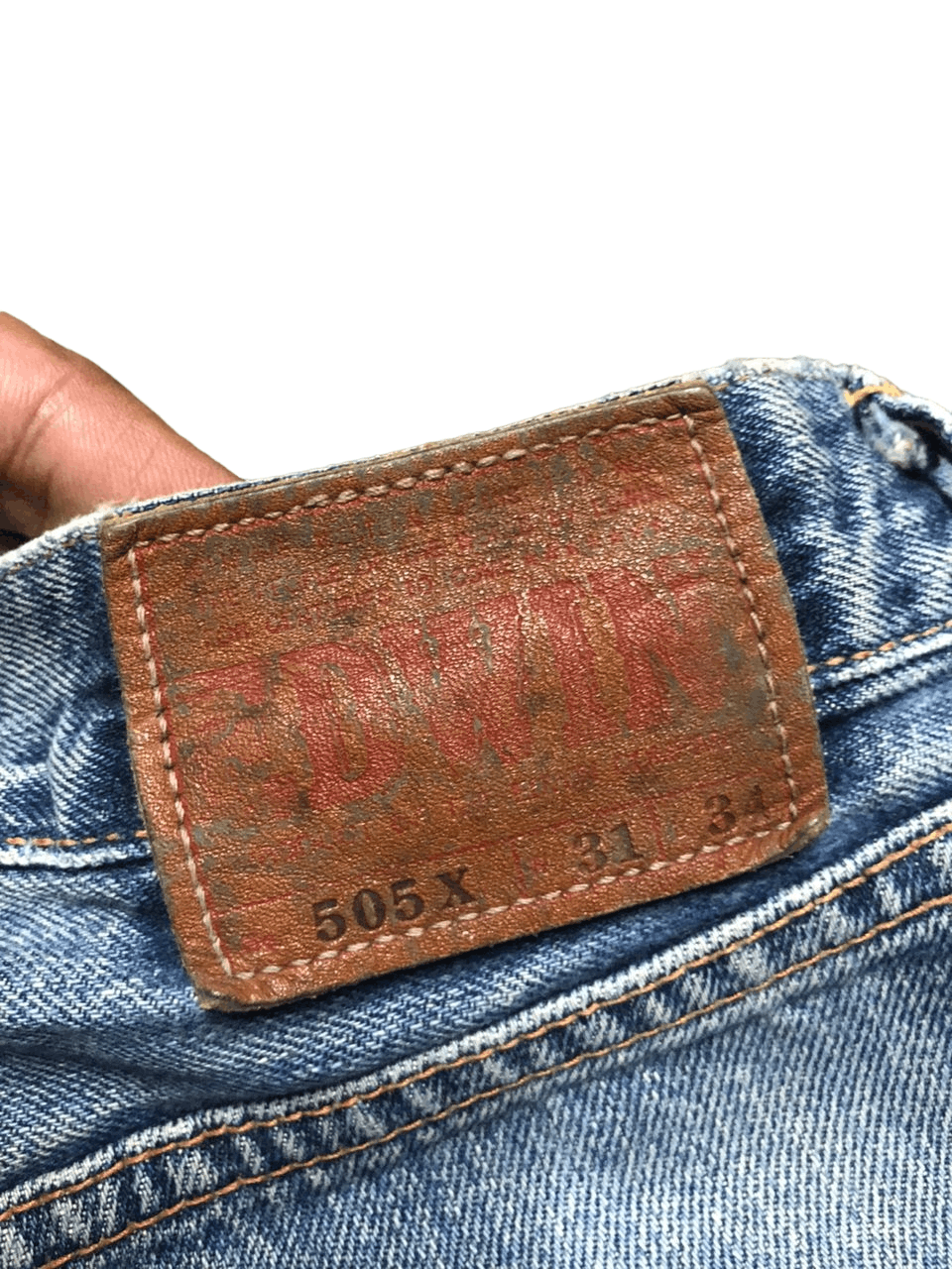 Edwin Vintage EDWIN 505x Selvegde Orange Tag Distressed Size US 31 - 20 Thumbnail