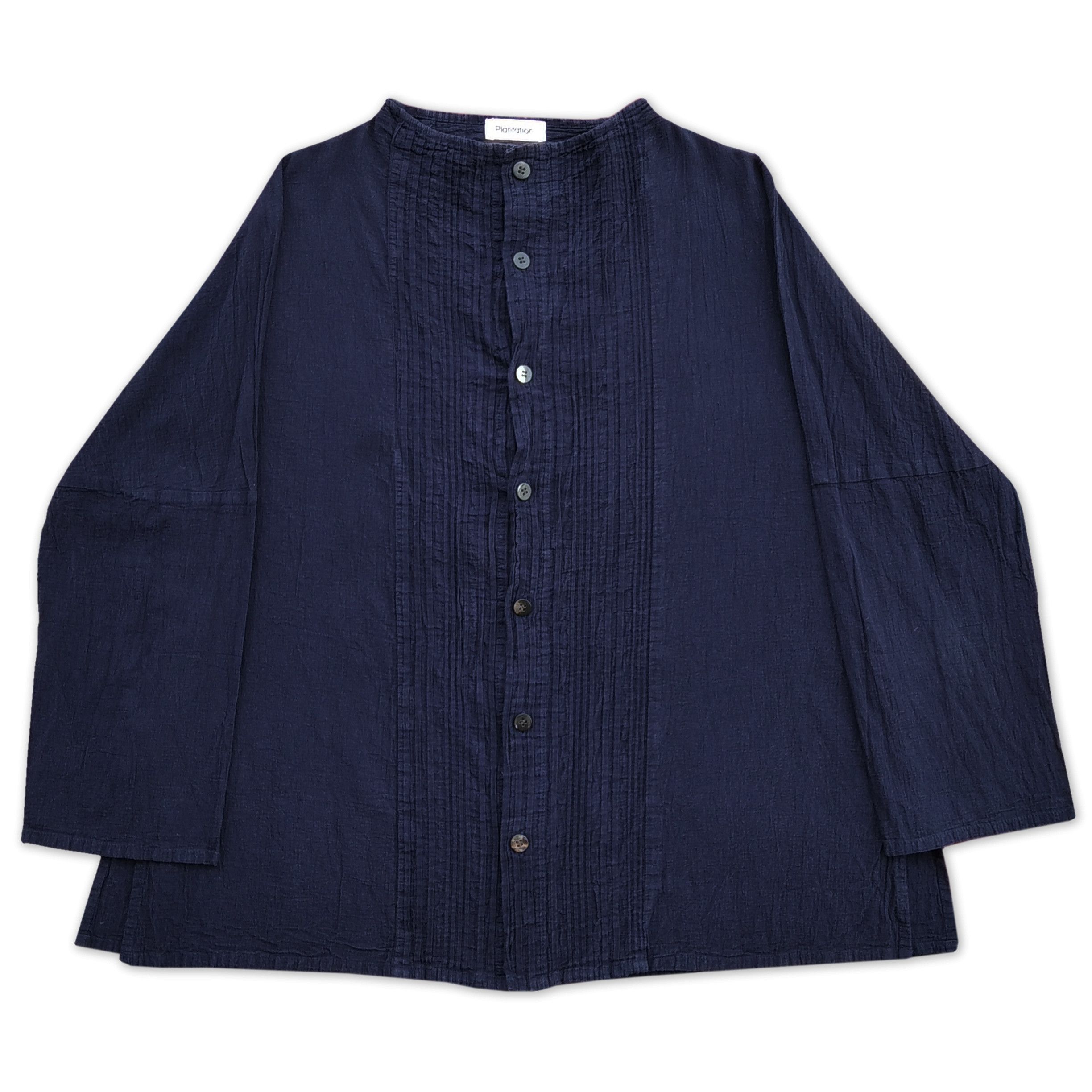 Issey Miyake Vintage PLANTATION ISSEY MYAKE Indigo Long Shirt Size US M / EU 48-50 / 2 - 2 Thumbnail
