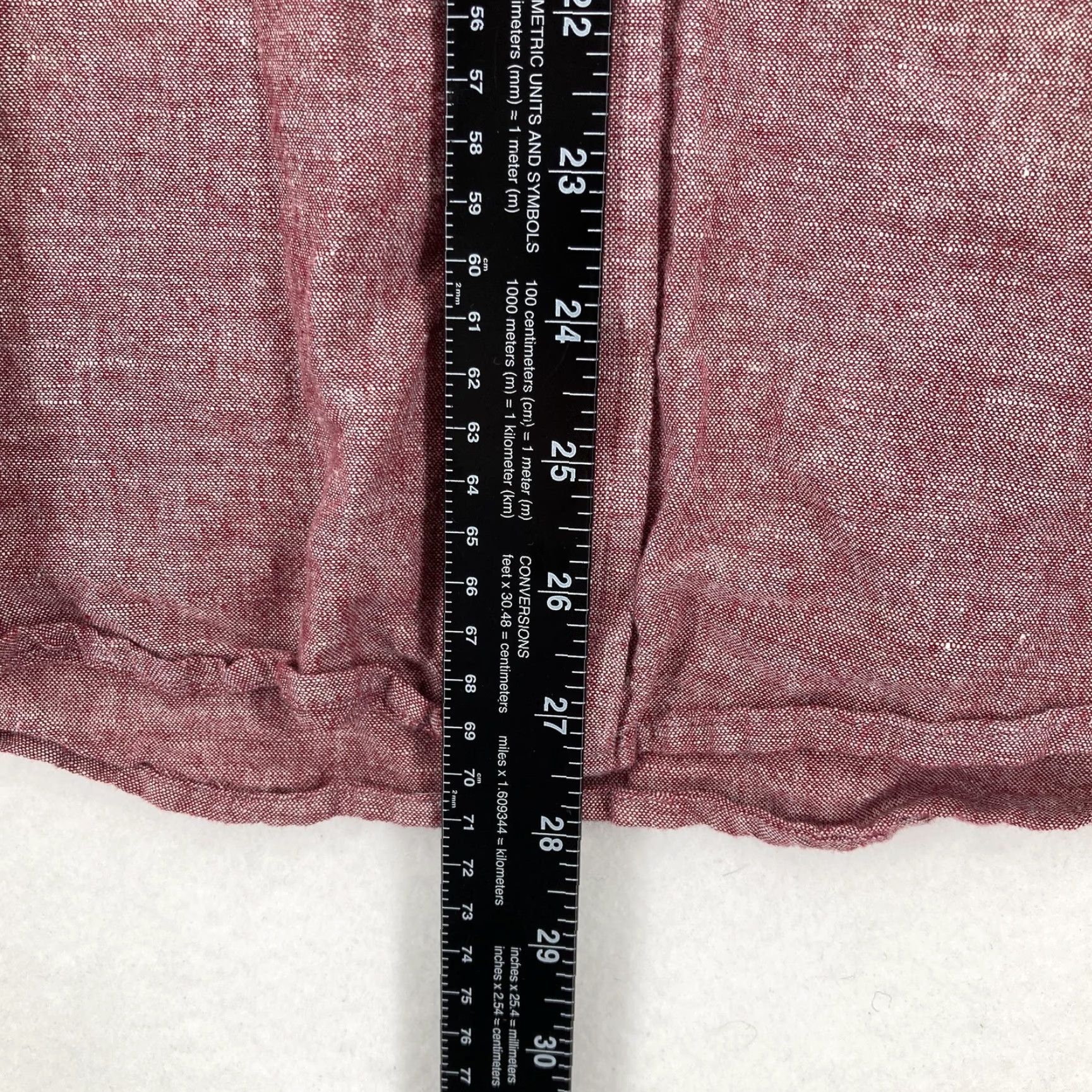 Banana Republic Banana Republic Shirt Mens Medium Red Linen Slim Short Sleeve Button-Up Preppy Size US M / EU 48-50 / 2 - 6 Thumbnail