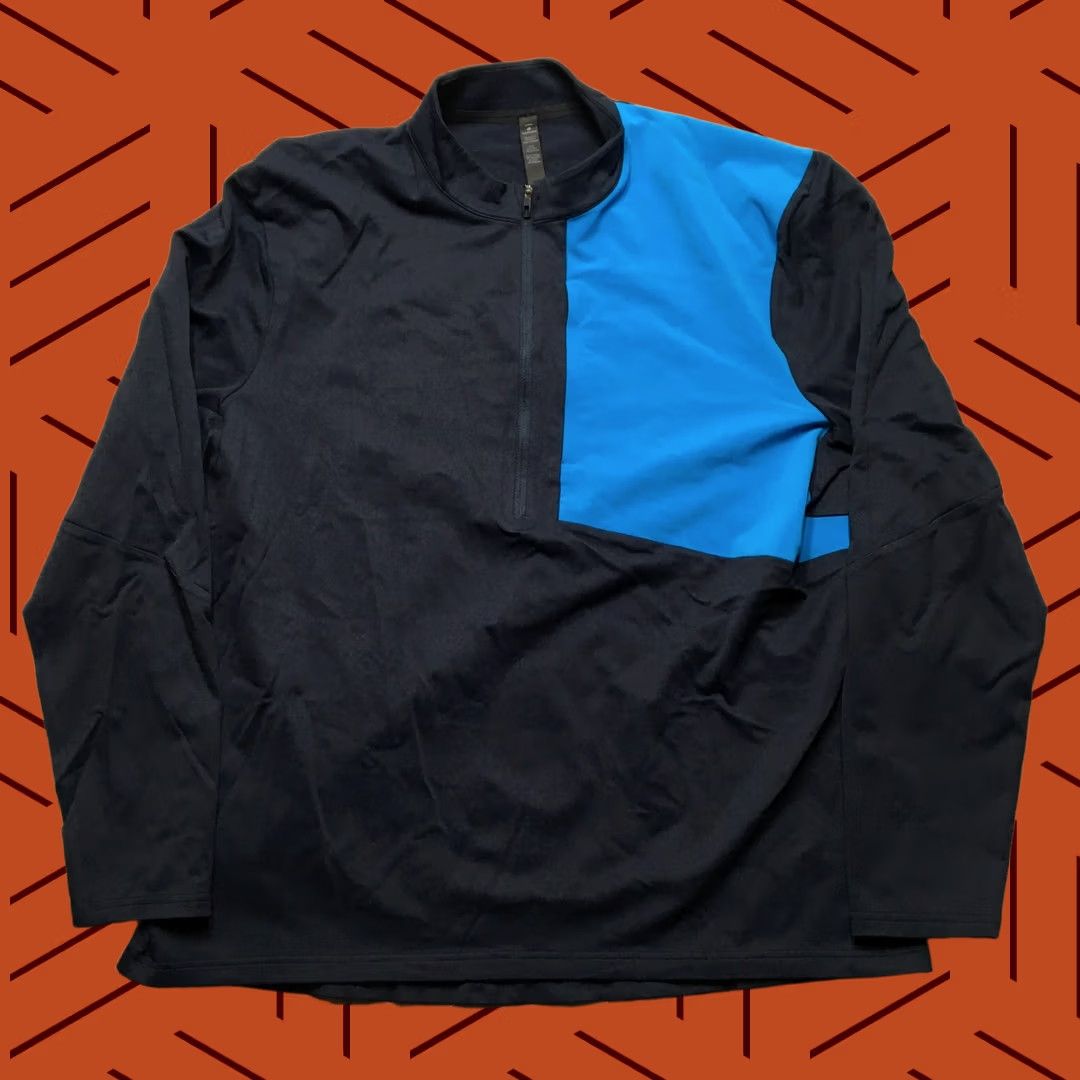 Lululemon Lululemon Division Pullover Shirt 2XL Navy Blue 1/4 Zip Moisture Wicking Pockets Mock Neck Activewear Mens Jazzed by Outdoor Ski Theme Size US XXL / EU 58 / 5 - 1 Thumbnail