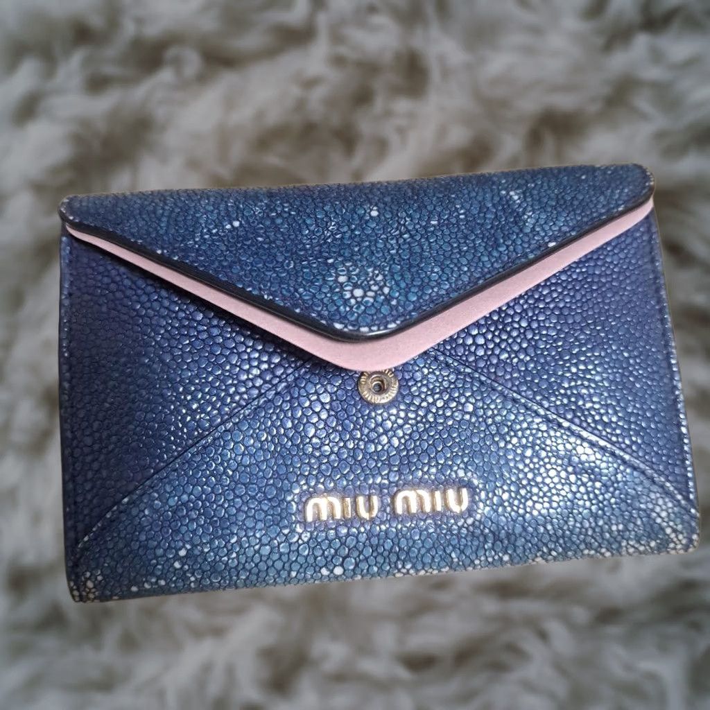Miu Miu miu miu Women Wallet Large Size Navy Bifold Box With Certificate Limited Edition Size ONE SIZE - 1 Thumbnail
