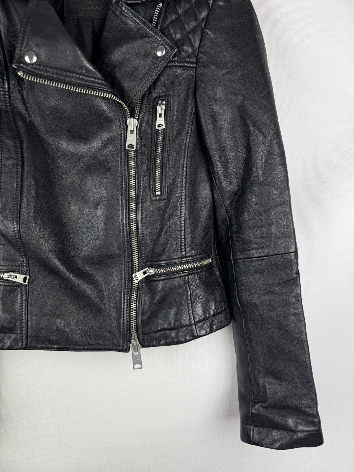 Allsaints Allsaints Catch Biker Ladies Leather Full Zip Jacket Size M / US 6-8 / IT 42-44 - 4 Thumbnail