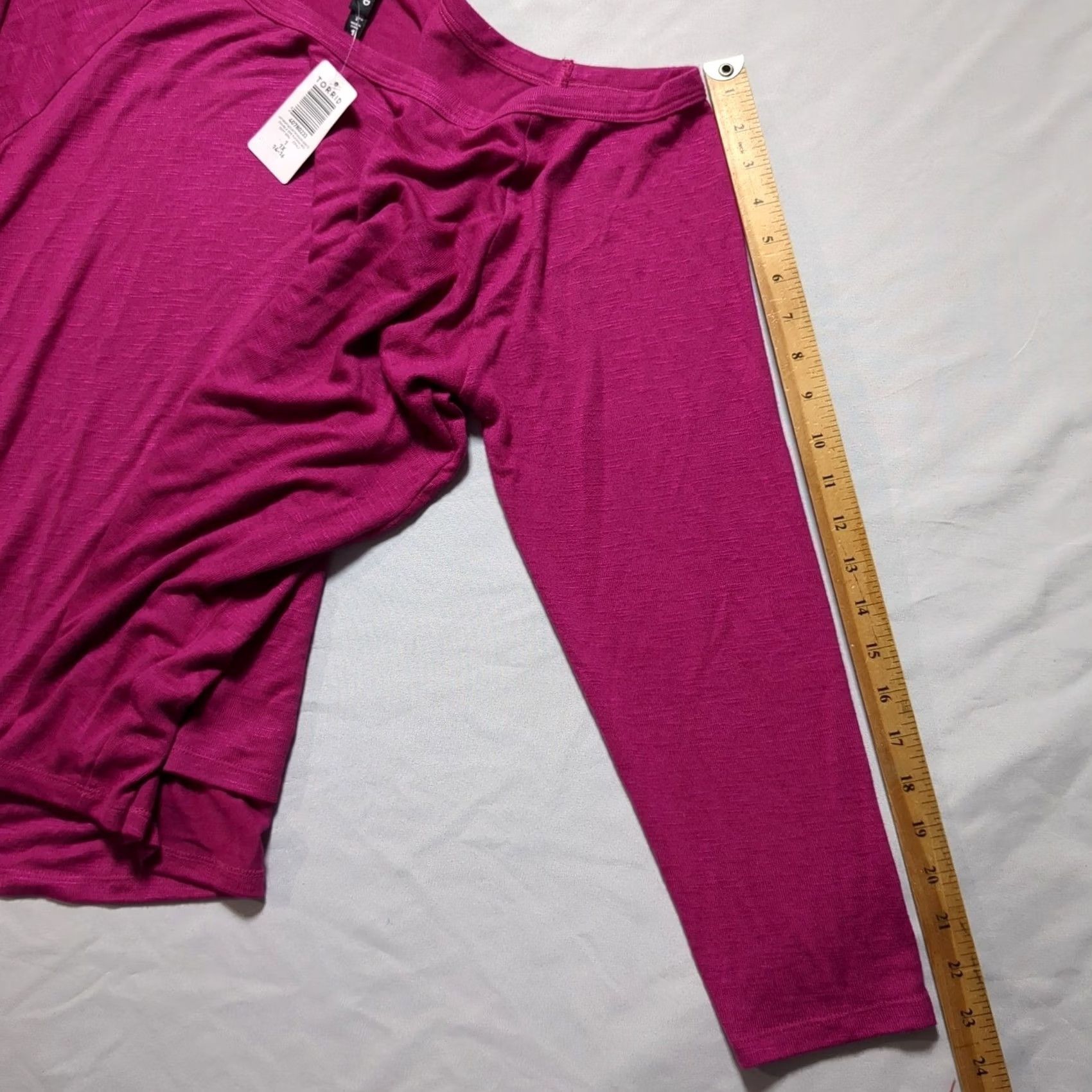 Torrid Torrid Sleep Off the Shoulder Lounge Tee 1X Womens Hacci Pink Fuchsia Long Sleeve Plus Size Knit Lightweight Casual Vintage: No Size XL / US 12-14 / IT 48-50 - 7 Thumbnail