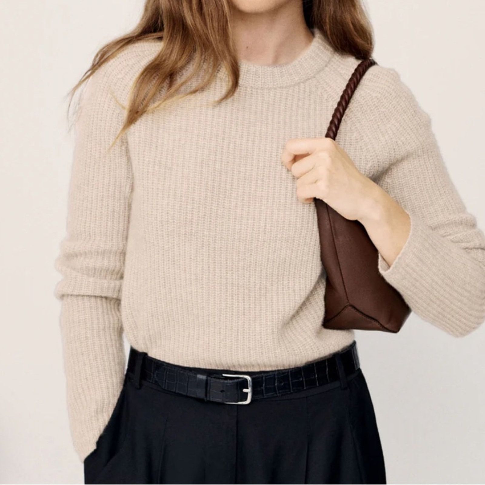 Other Jenni Kayne L Cashmere Fisherman Sweater in Oatmeal Size L / US 10 / IT 46 - 1 Thumbnail