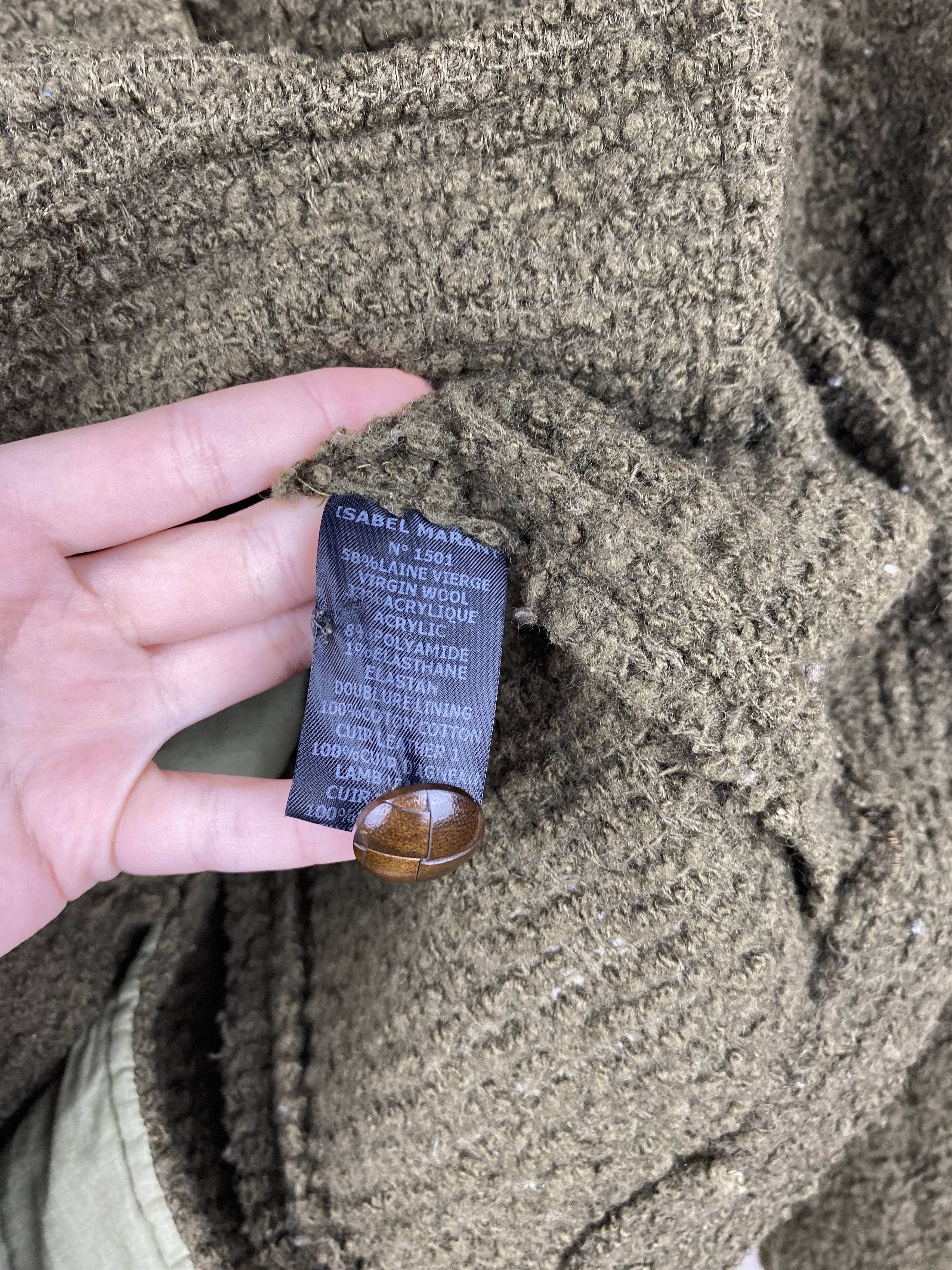 Isabel Marant Isabel Marant Olive Green Textured Wool Blend Knit Blazer Size S / US 4 / IT 40 - 10 Thumbnail