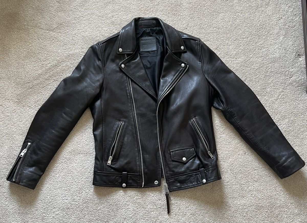 Allsaints Milo Asymmetric Zip Leather Biker Jacket by All