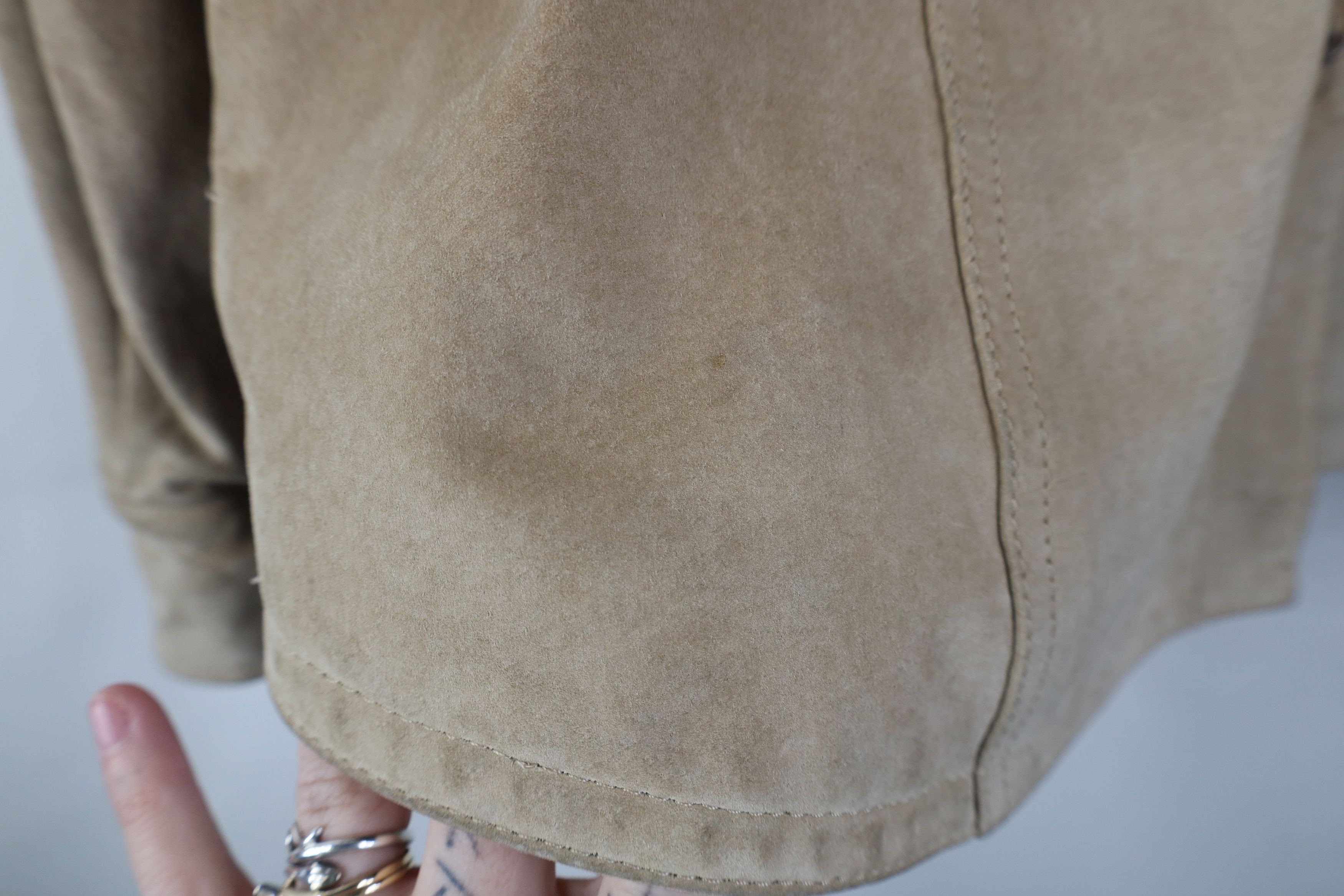 Vintage Vintage 90s Streetwear Suede Leather Button Shirt Jacket Size L / US 10 / IT 46 - 6 Thumbnail