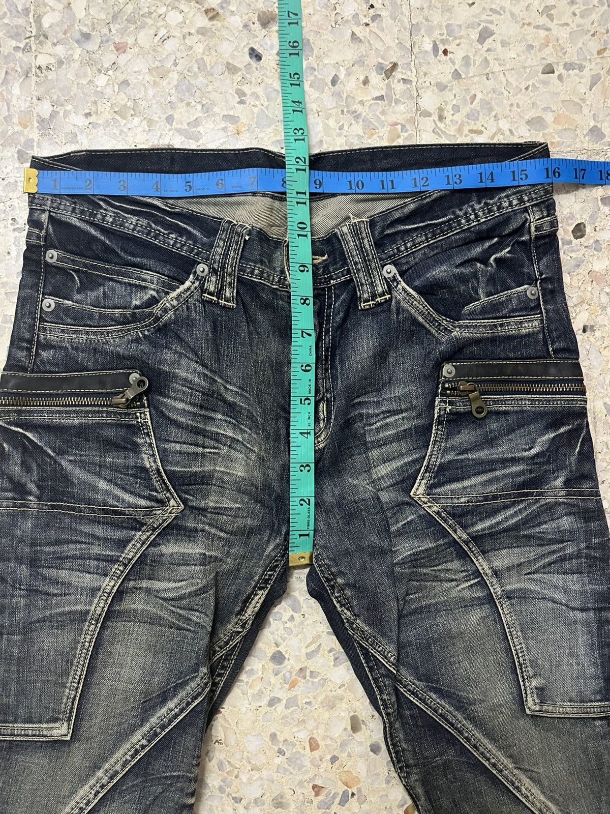 Michel Klein Michel Klein Femme Paris Distressed Multi-Zip Panel Denim Size US 32 / EU 48 - 12 Thumbnail